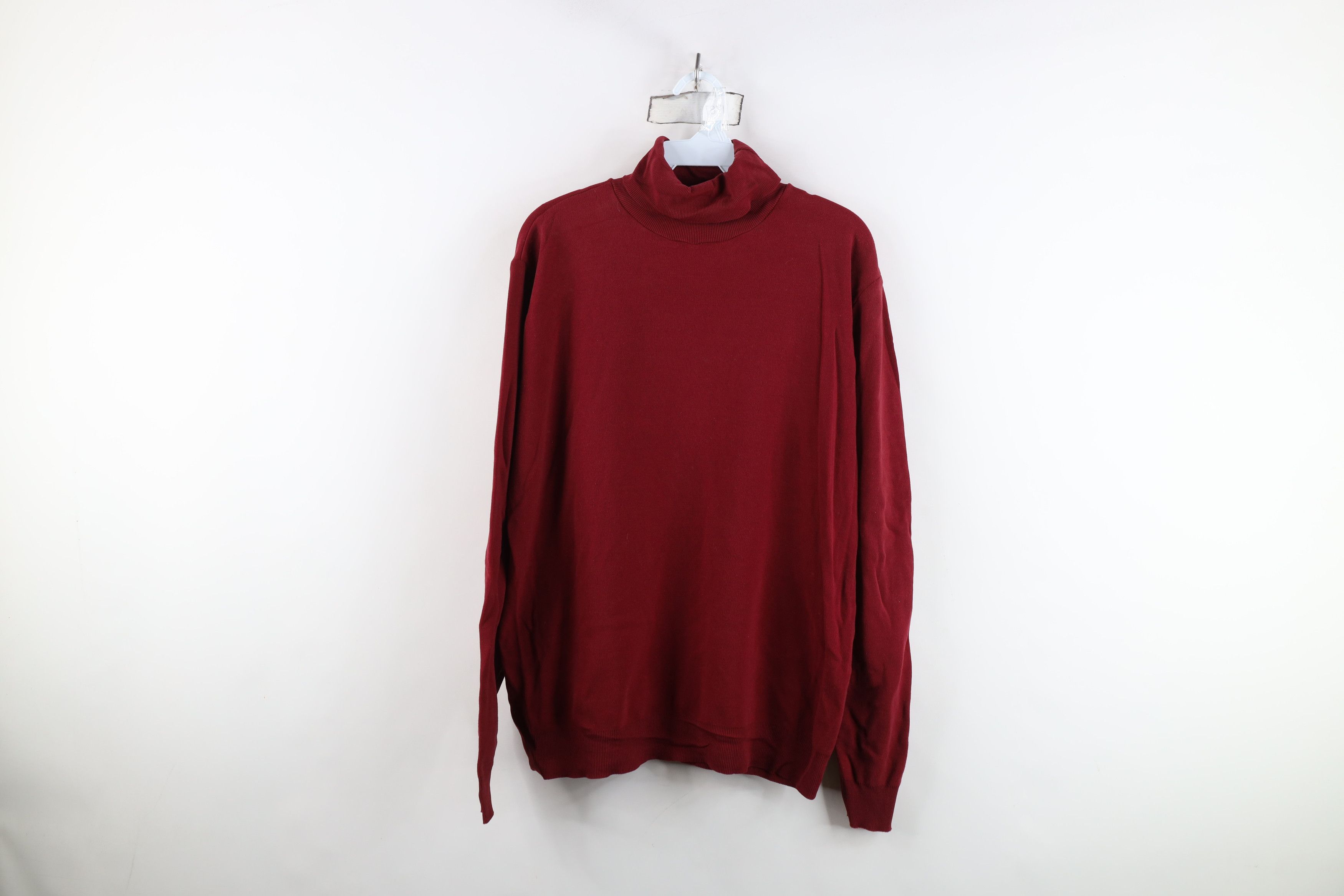 Vintage Vintage 60s 70s Streetwear Lon Knit Turtleneck Shirt Red USA Size US L / EU 52-54 / 3 - 1 Thumbnail