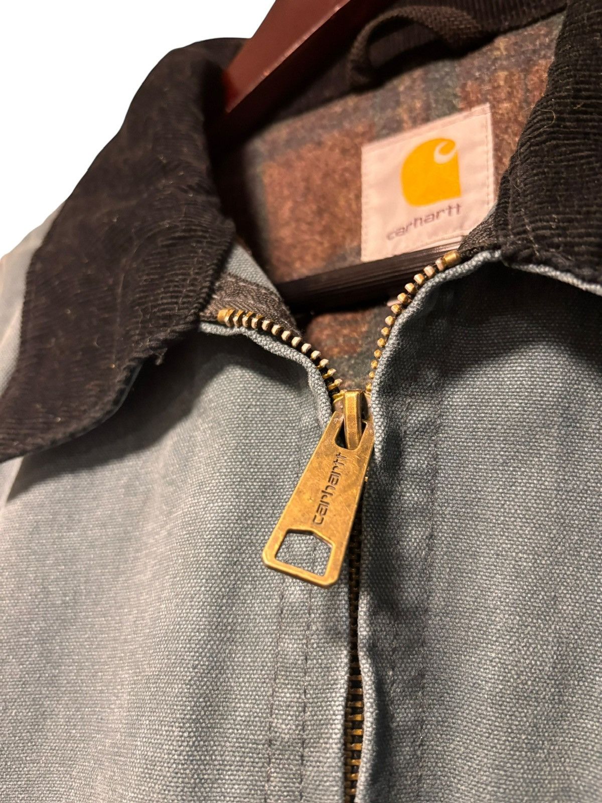 Carhartt Vintage Cahartt Blue Moss Detroit Canvas Jacket Blanket Line Size US XL / EU 56 / 4 - 3 Thumbnail