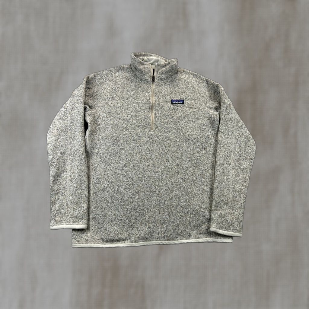Patagonia Patagonia Sweater Medium Women's Beige Gray Heathered Quarter Zip Fleece Pullover Mock Neck Regular Jacket undefined Size M / US 6-8 / IT 42-44 - 1 Thumbnail