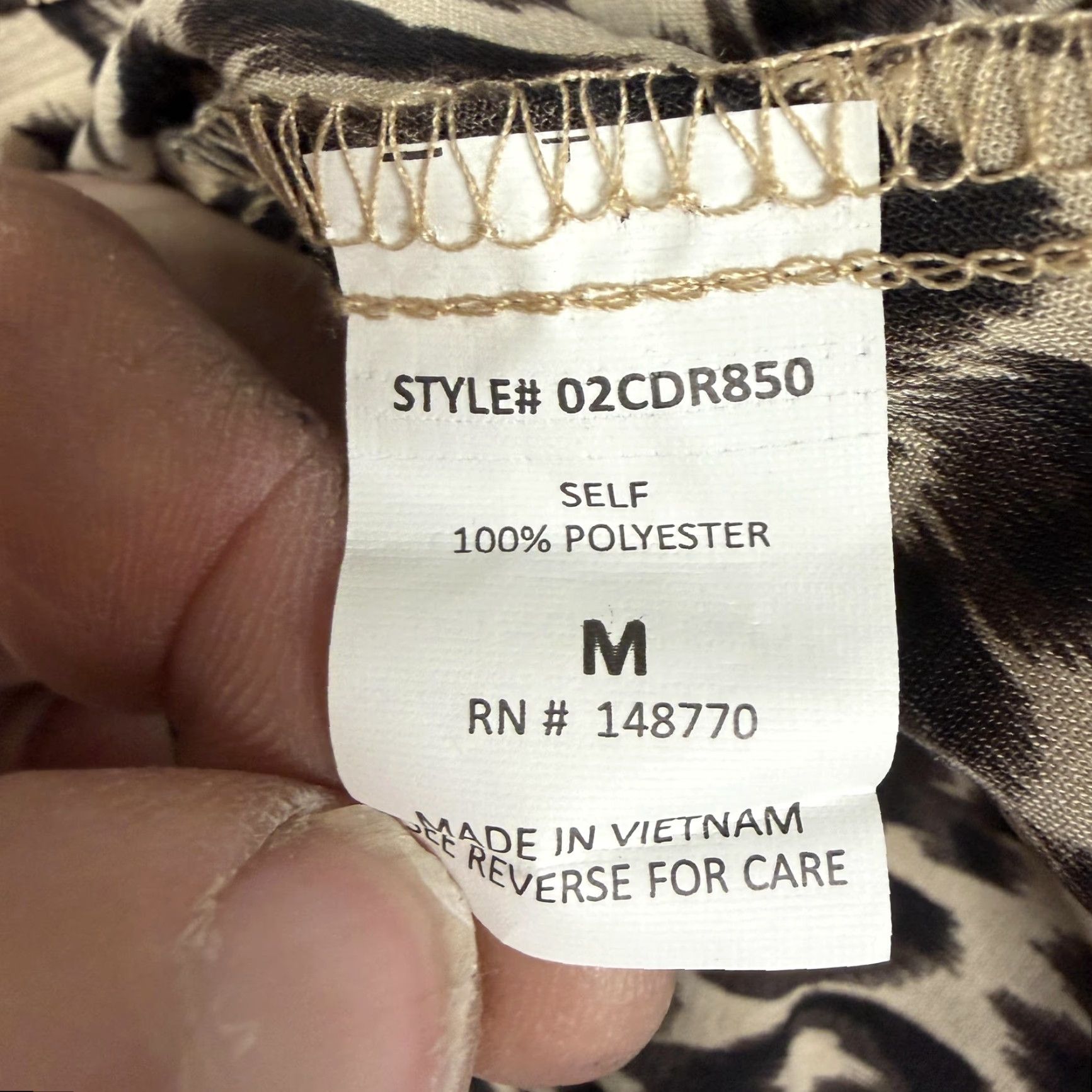 Vintage Sienna Sky Dress Medium Brown Leopard Fit & Flare Midi Flutter Sleeve Boho Shirt Size M / US 6-8 / IT 42-44 - 5 Thumbnail