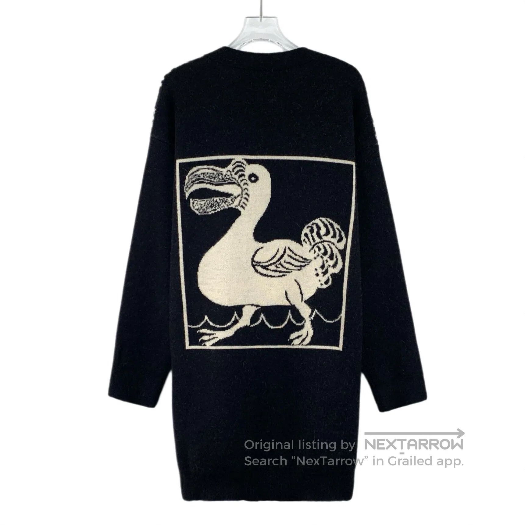 Loewe Loewe Black Floral Duck Intarsia Wool Cardigan. Size S / US 4 / IT 40 - 2 Thumbnail
