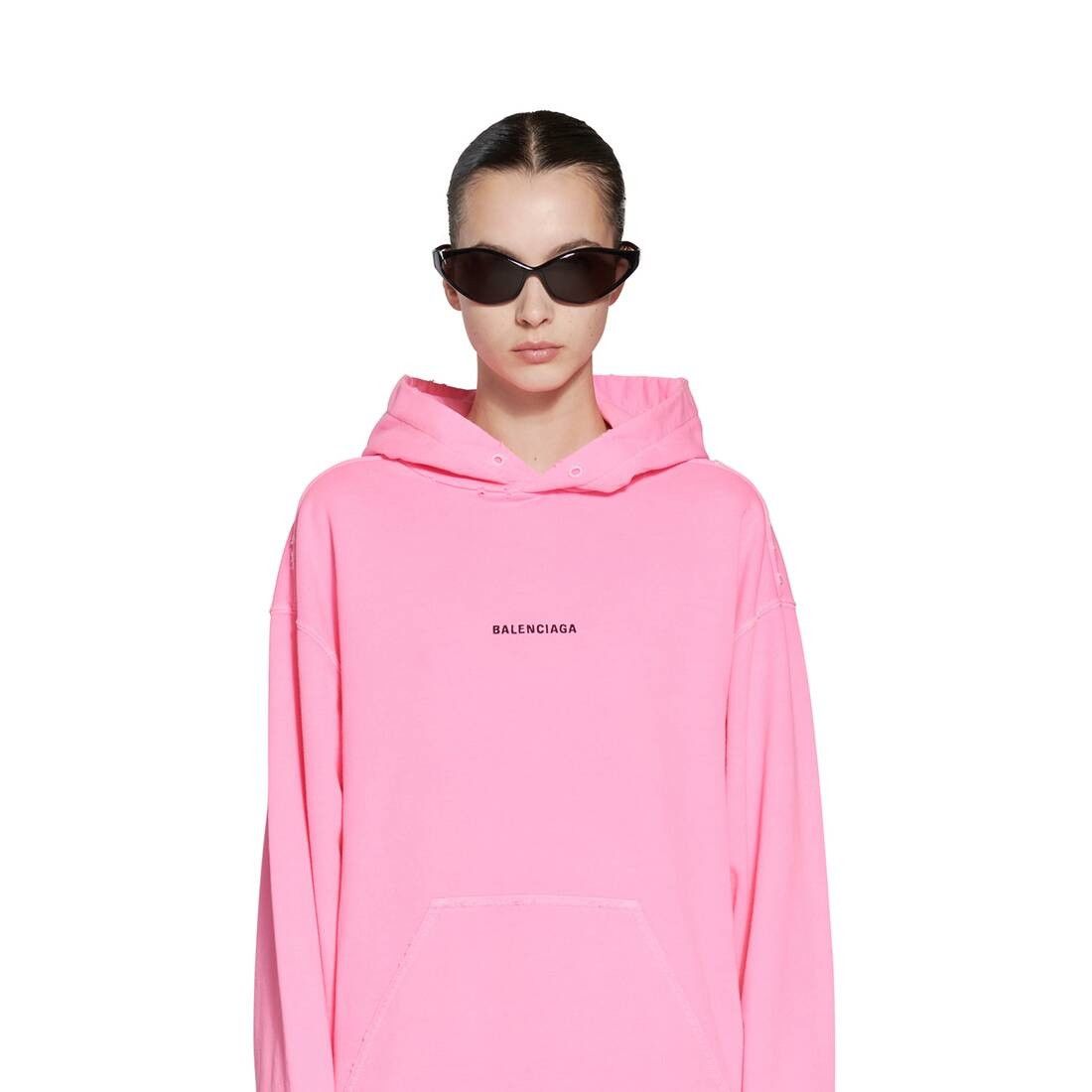 Balenciaga o1tr1nto0725 Back Hoodie Medium Fit in Fluo Pink Size US L / EU 52-54 / 3 - 5 Thumbnail