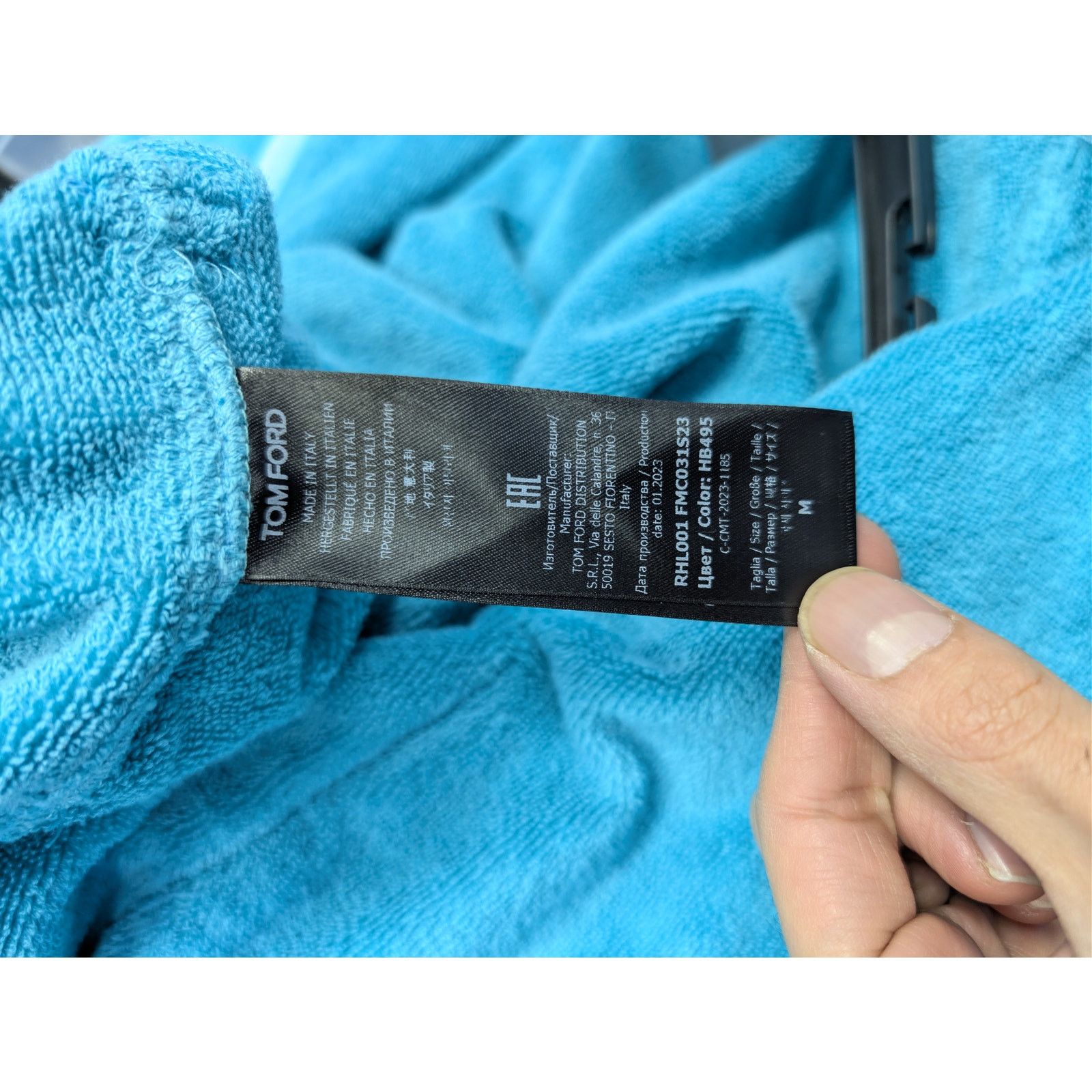 Tom Ford o1rshd1 Bathrobe Robe Coat in Azure Size US M / EU 48-50 / 2 - 17 Thumbnail