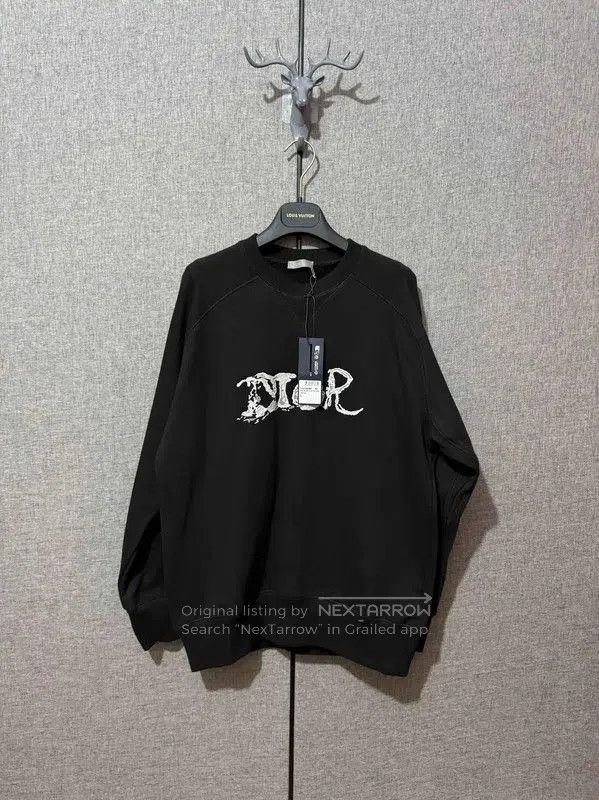 Dior Dior Black Cotton Embroidered Logo Men's Sweatshirt . Size US L / EU 52-54 / 3 - 1 Thumbnail