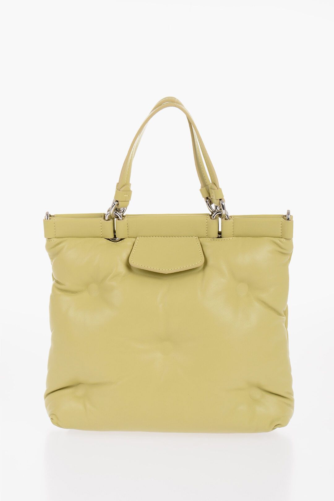 Maison Margiela og1mm1224 Size: OS / Quilted Vegan Leather Handbag in Yellow Size ONE SIZE - 3 Thumbnail