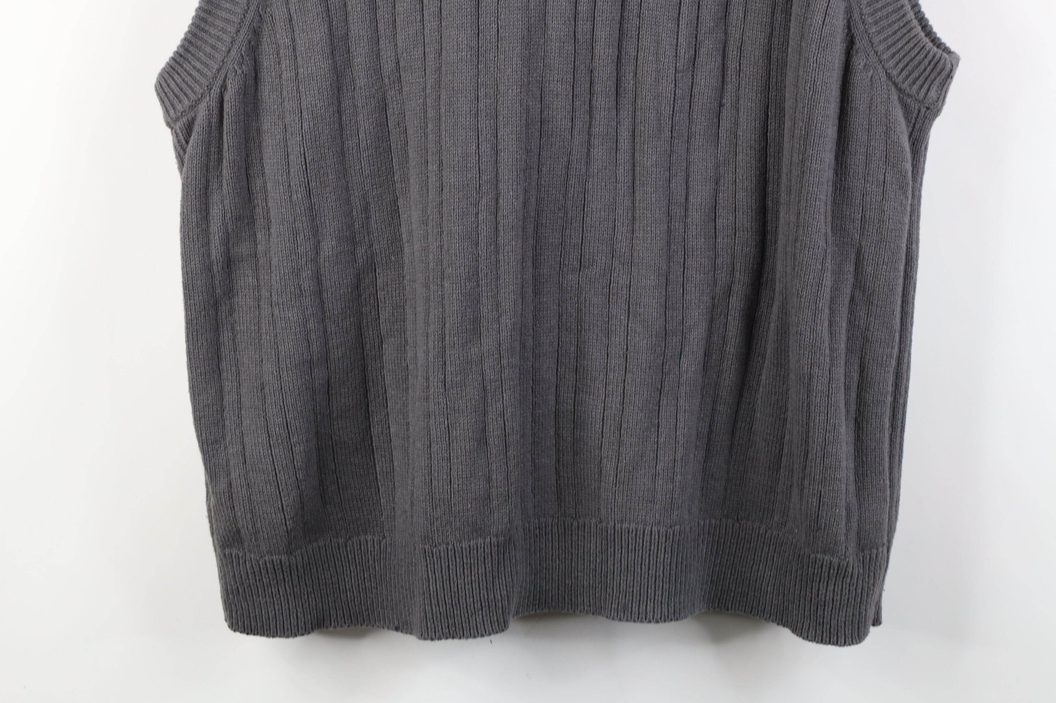 Vintage Vintage 90s Y2K Streetwear Knit Fisherman Sweater Vest Gray Size US XL / EU 56 / 4 - 13 Thumbnail