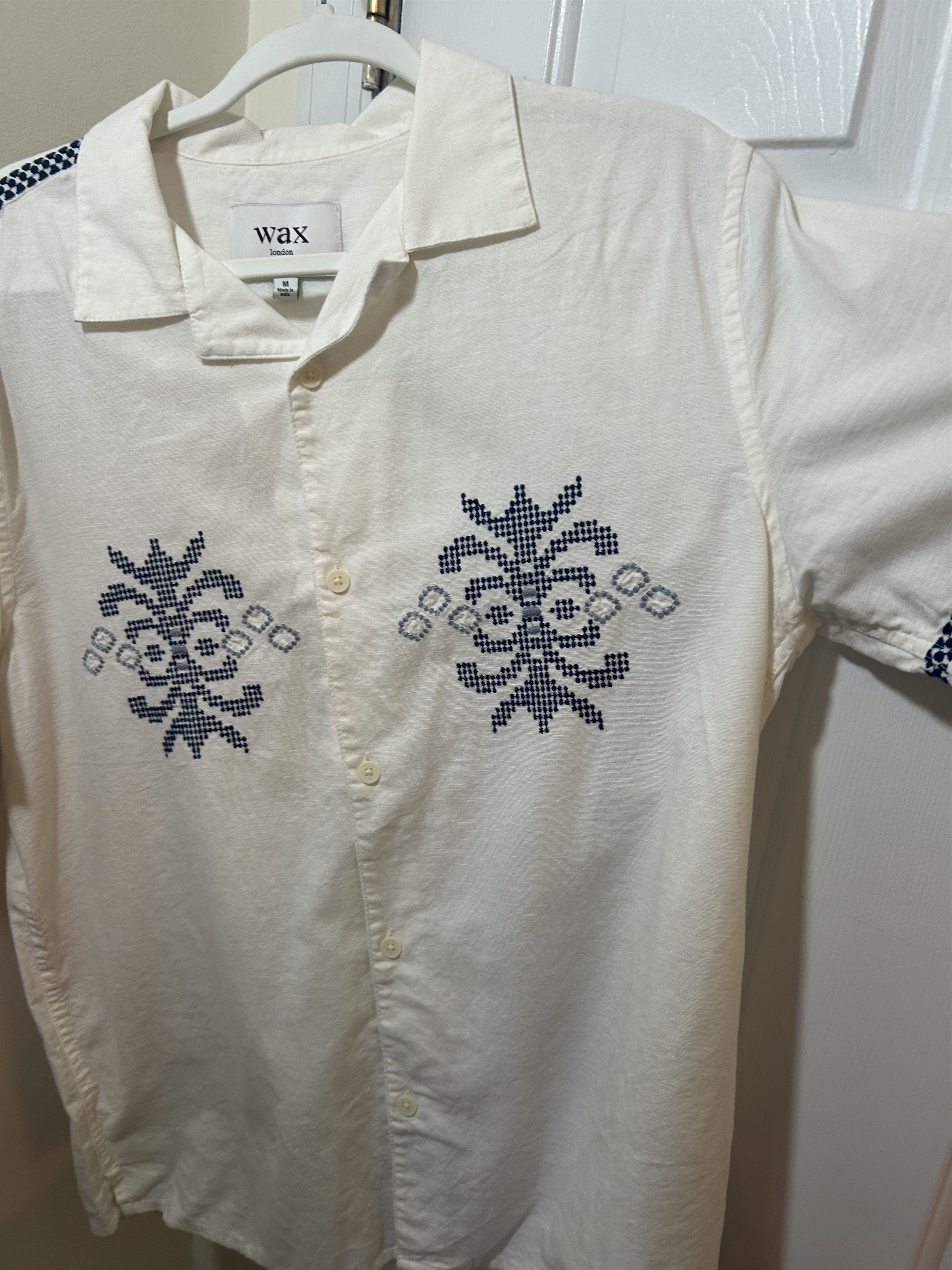 Wax London Wax London Didcot Crest Motif Short Sleeve Camp Shirt Size US M / EU 48-50 / 2 - 3 Thumbnail