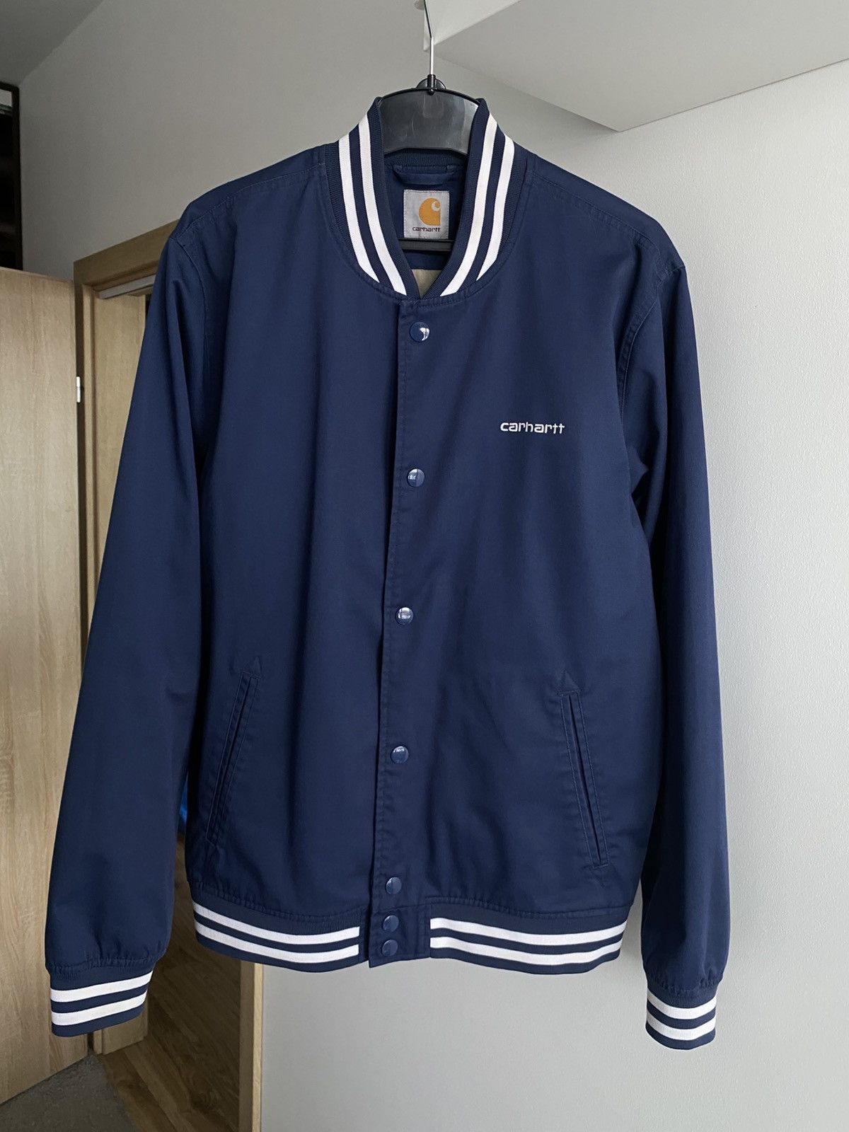 Carhartt × Carhartt Wip × Vintage Carhartt WiP Fan Jacket Bomber Varsity y2k L college hip hop Size US L / EU 52-54 / 3 - 1 Thumbnail