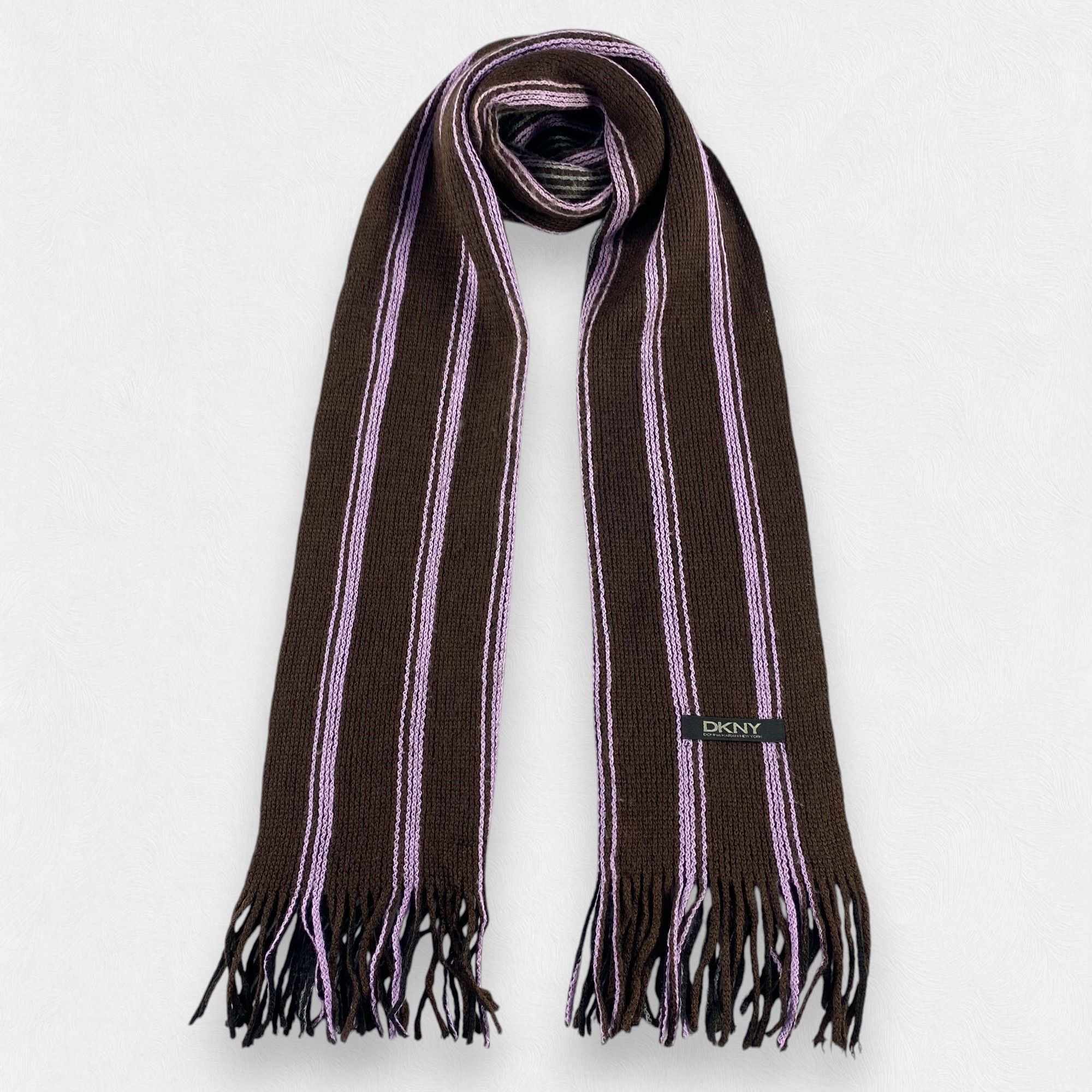 DKNY DKNY Stripe Scarf Neck Wrap Wool Muffler Size ONE SIZE - 1 Thumbnail