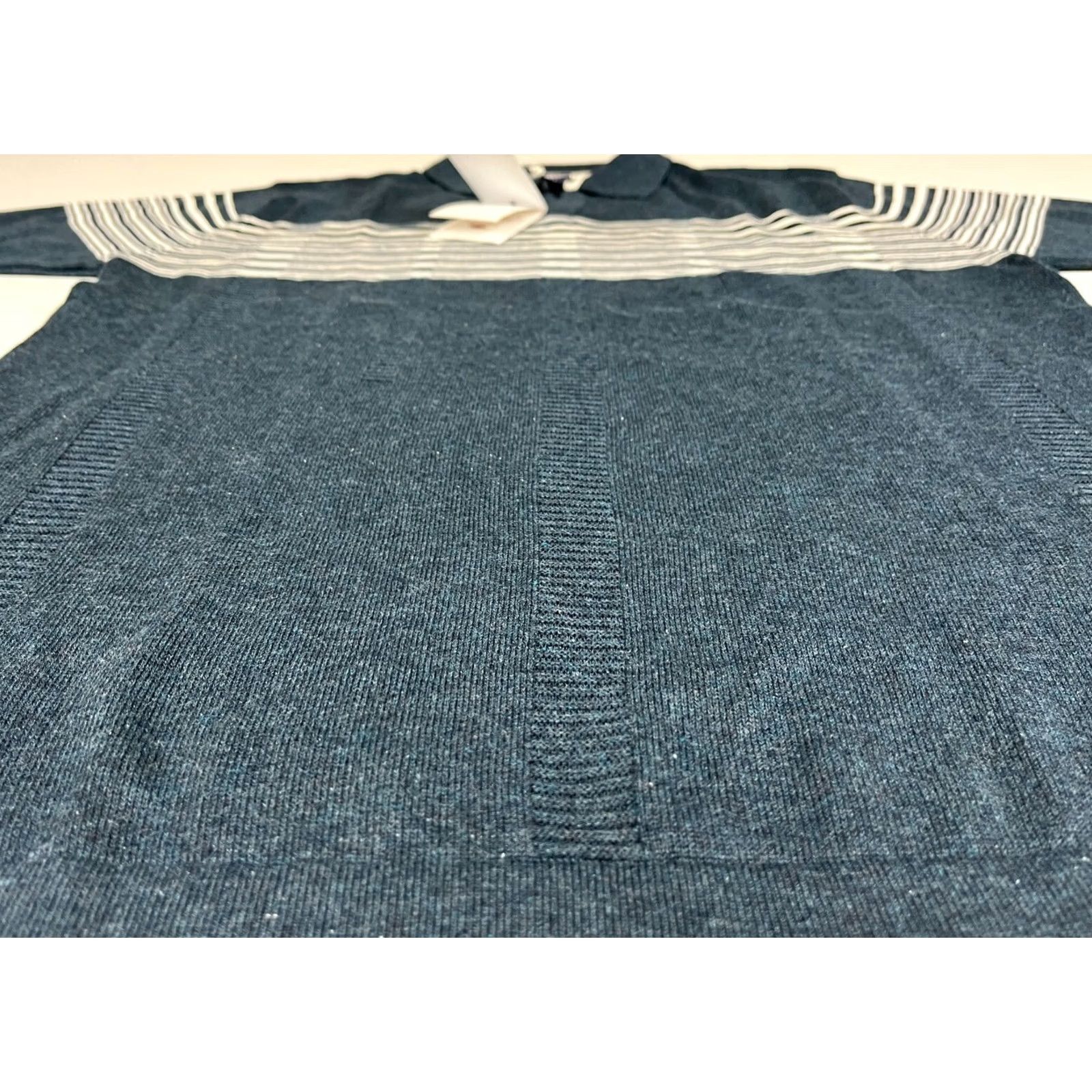 Vintage Baga's Men's Knit Polo Shirt L Blue Gray/Stripe Polo Shirt Shirt Mens Large Knit Polo Shirt NWT Size US L / EU 52-54 / 3 - 4 Thumbnail