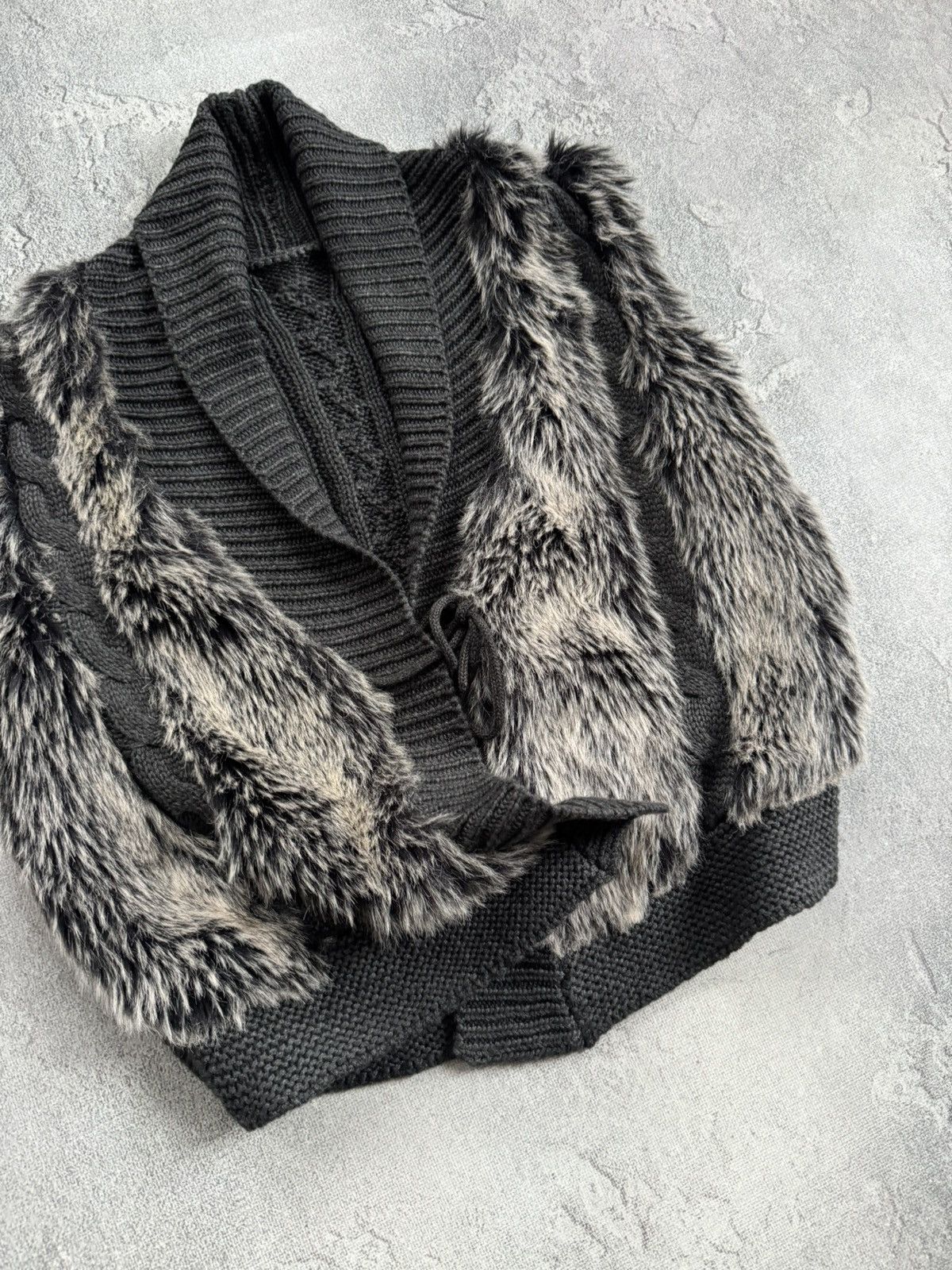 If Six Was Nine Retro Vest faux fur sweater sleeveless jacket Y2K L.G.B. Size XL / US 12-14 / IT 48-50 - 3 Thumbnail