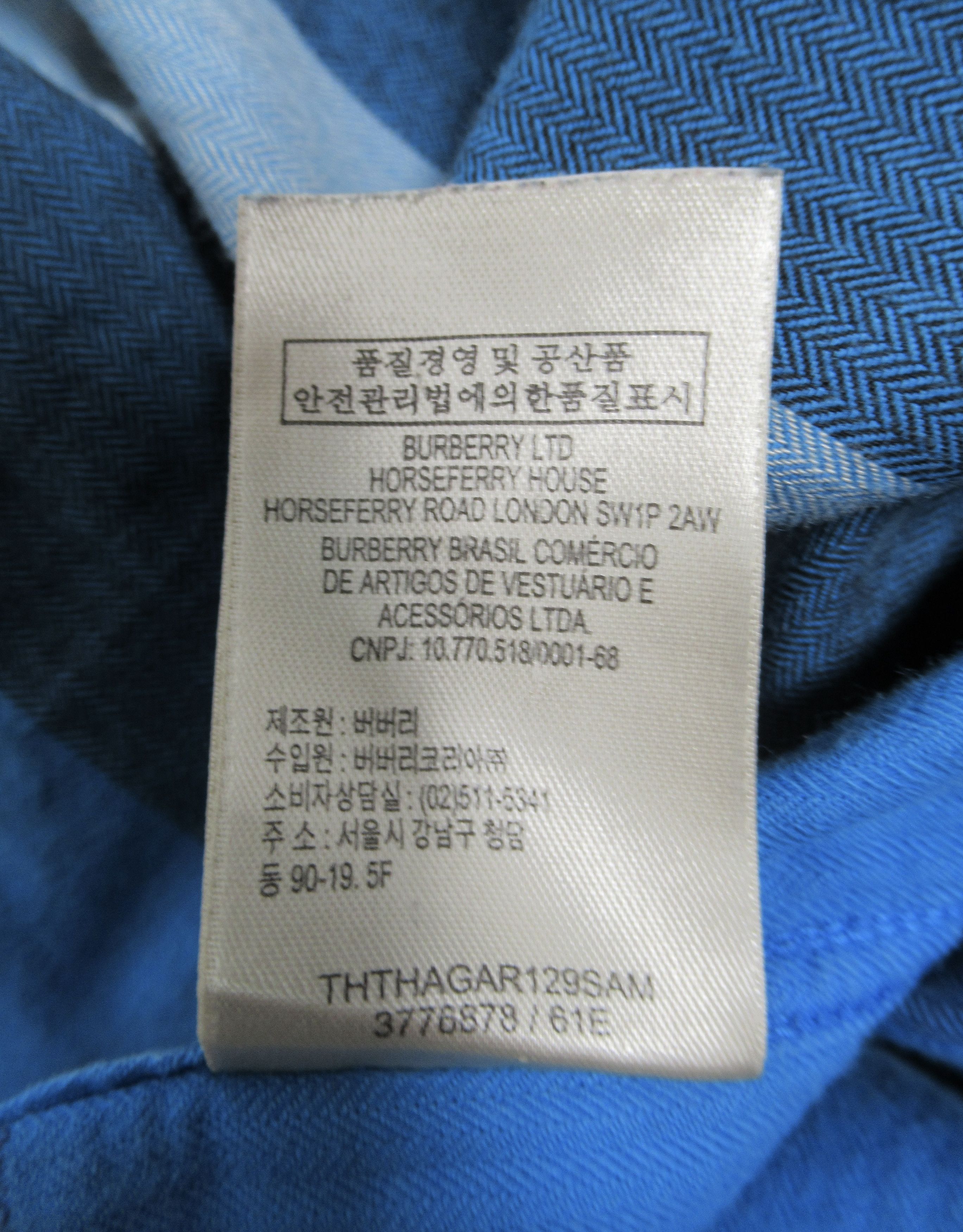 Burberry Burberry Brit Check Cotton Button Down Shirt Nickel Blue S Size US S / EU 44-46 / 1 - 12 Thumbnail