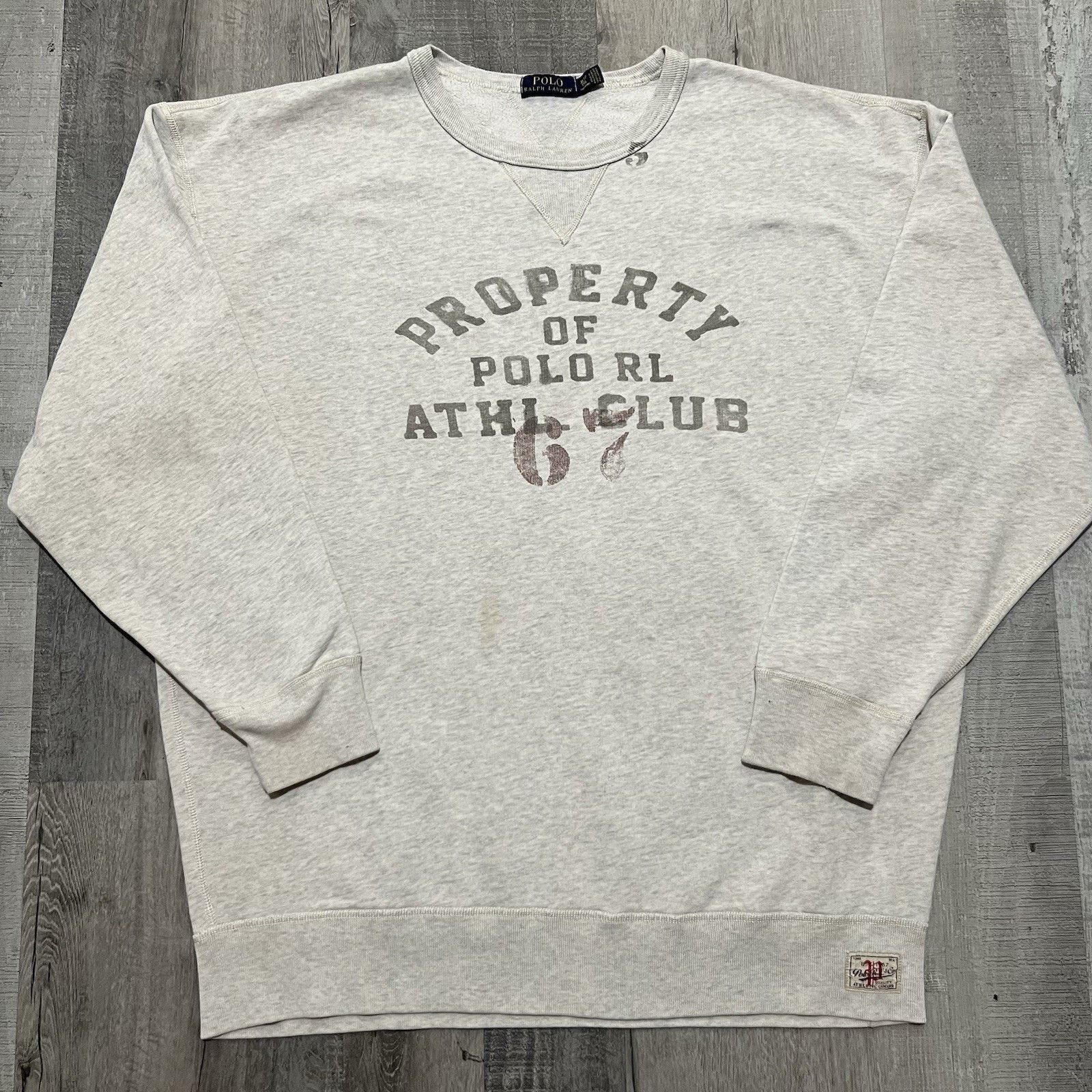 Polo Ralph Lauren Polo Ralph Lauren Light Grey Sweatshirt Stencil Double V Size US XL / EU 56 / 4 - 1 Thumbnail