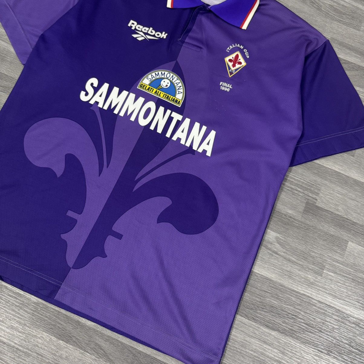 Vintage 🔥 Fiorentina 1995/96 – Reebok Sammontana–Batistuta #9 jersey Size US L / EU 52-54 / 3 - 4 Thumbnail