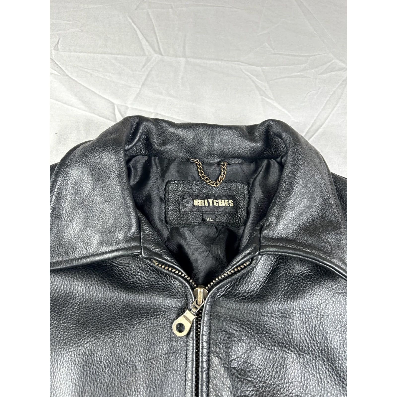 Vintage VINTAGE BRITCHES Jacket Men XL Black Leather Quilted Lined Bomber Buckle Insulated Biker Size US XL / EU 56 / 4 - 4 Thumbnail