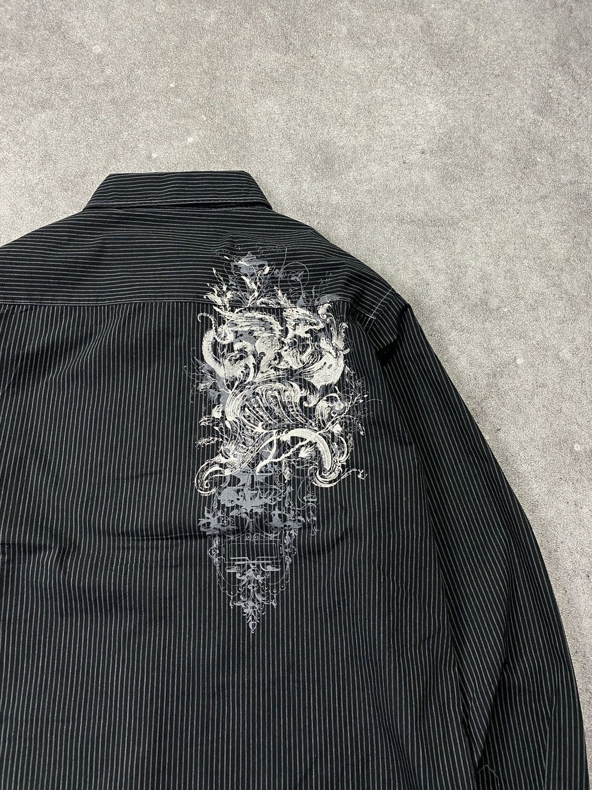 If Six Was Nine × Japanese Brand × KMRii Level Nine Stripes Japanese Poem Shirt Size US L / EU 52-54 / 3 - 6 Thumbnail