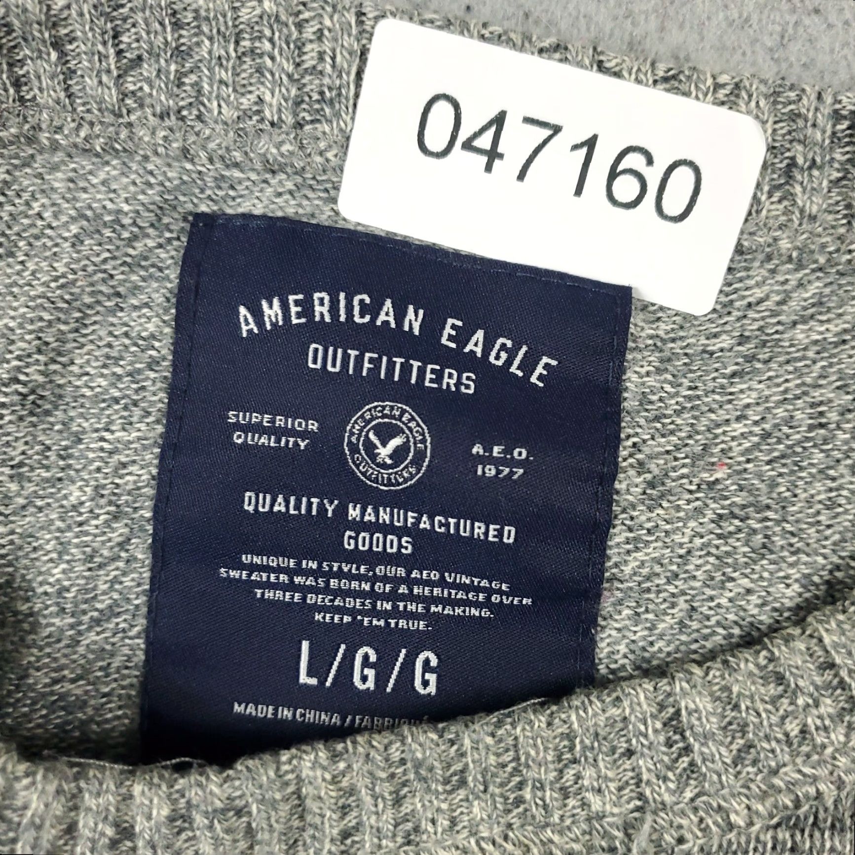 American Eagle Outfitters VINTAGE American Eagle Outfitters Sweater Mens Large Gray Pullover SweatshirtCrew Neck All Seasons Casual Warm Mens Size US L / EU 52-54 / 3 - 8 Thumbnail