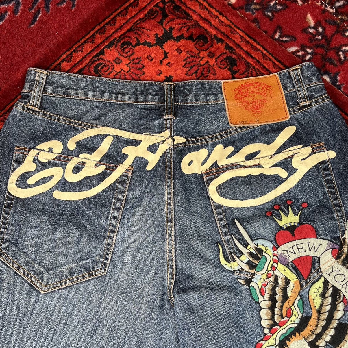 Ed Hardy Ed Hardy Denim Y2K Shorts NYC Skull Snake Tattoo Embroidery Size US 36 / EU 52 - 6 Thumbnail