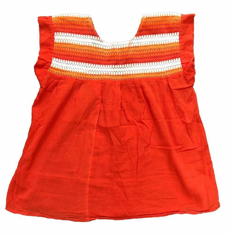 Designer Used Orange Hand Made Bluse M Size M / US 6-8 / IT 42-44 - 2 Thumbnail