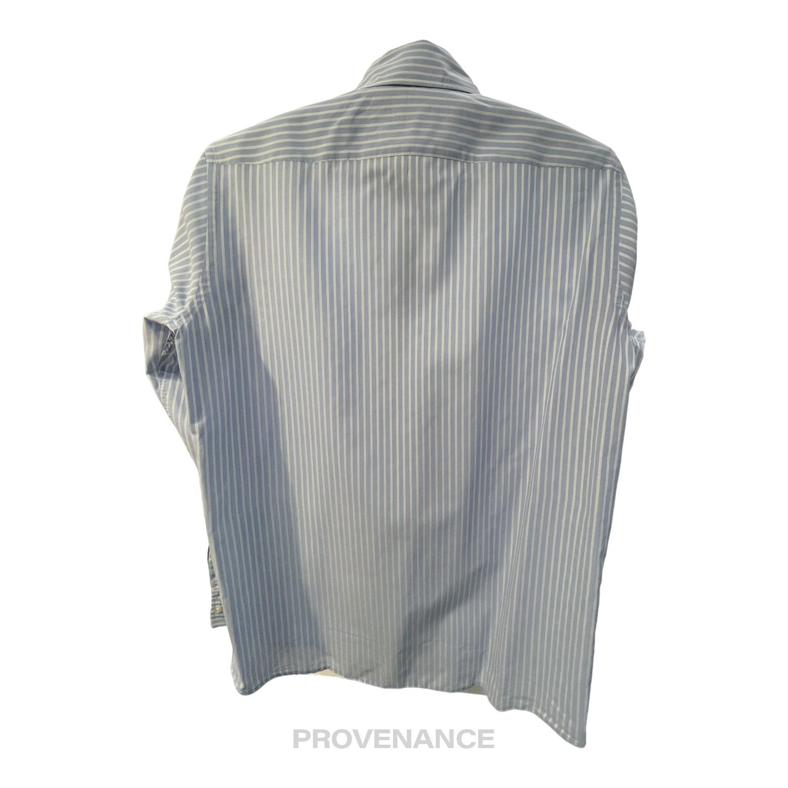 Hugo Boss 🔴 Boss Button Down Shirt - White Blue Striped Size US M / EU 48-50 / 2 - 3 Thumbnail