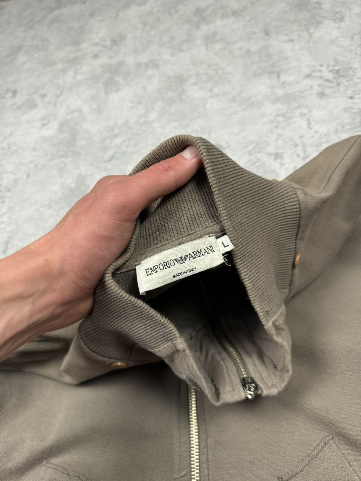 Emporio Armani Emporio Armani Zip Sweatshirt Big Logo Size L Size US L / EU 52-54 / 3 - 11 Thumbnail
