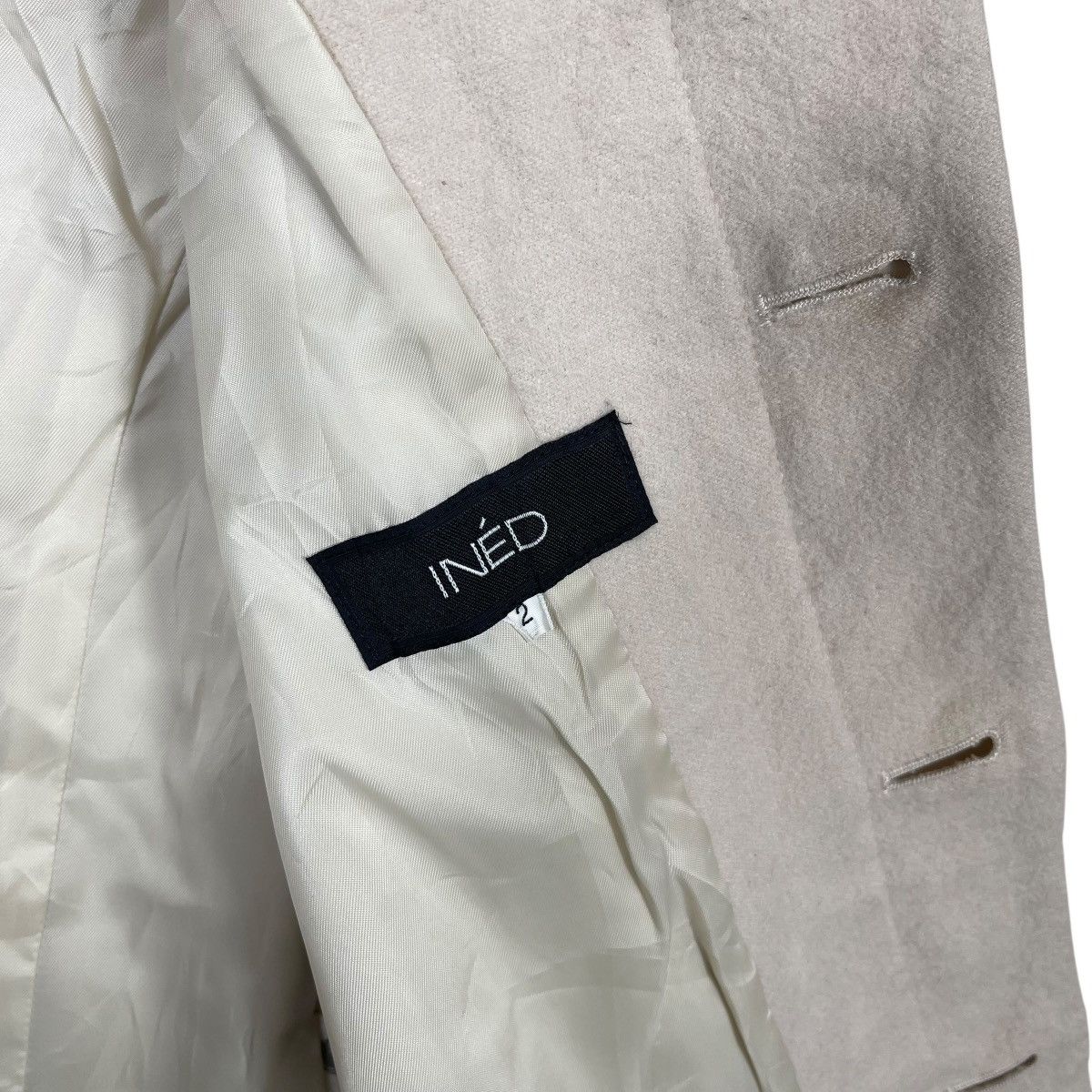 Yohji Yamamoto INED Yohji Yamamoto Faux Fur Hooded Coat Beige Wool Blend Size M / US 6-8 / IT 42-44 - 3 Thumbnail
