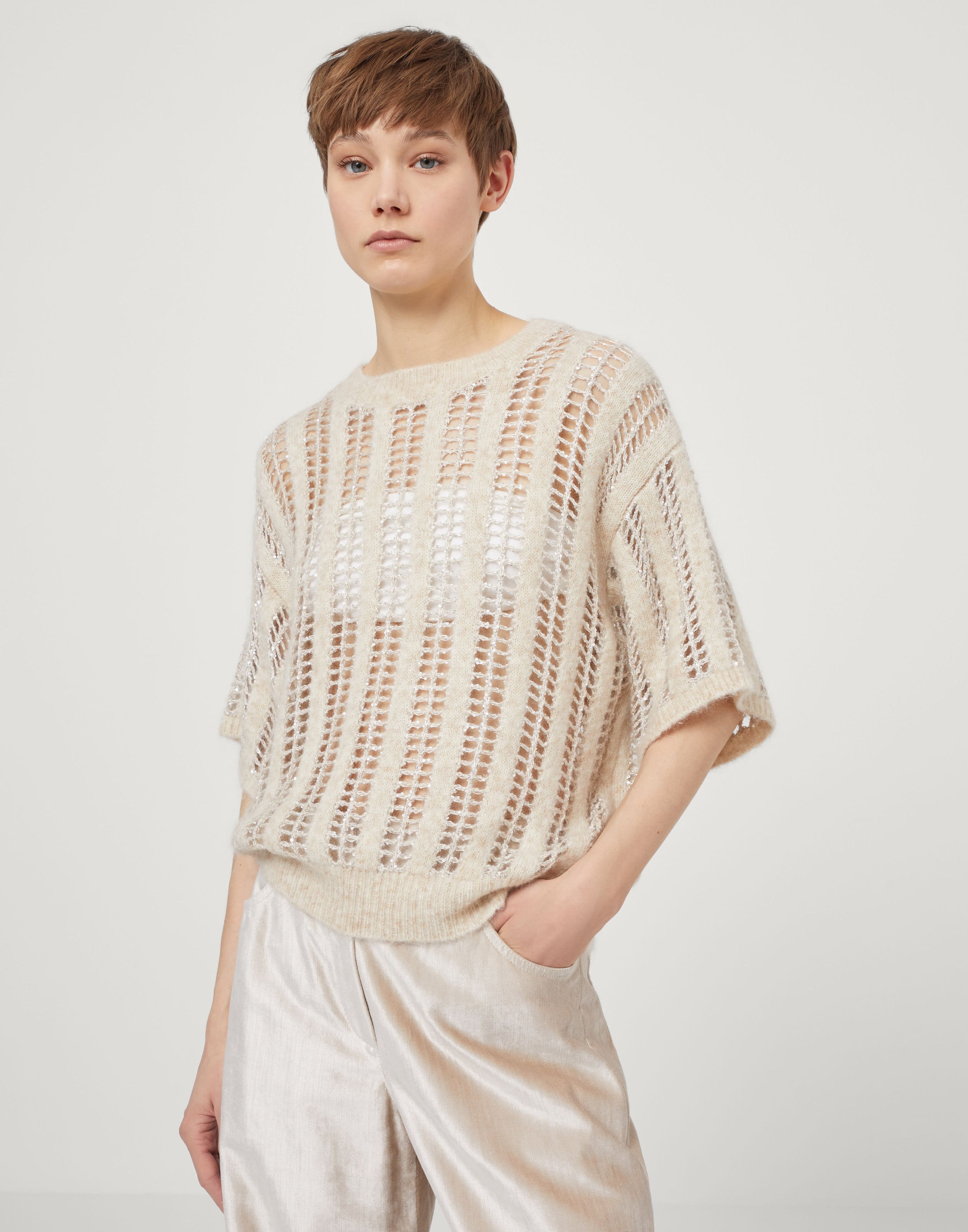 Brunello Cucinelli o1la1rc1a1025 Sweater in Ivory Size XL / US 12-14 / IT 48-50 - 1 Thumbnail
