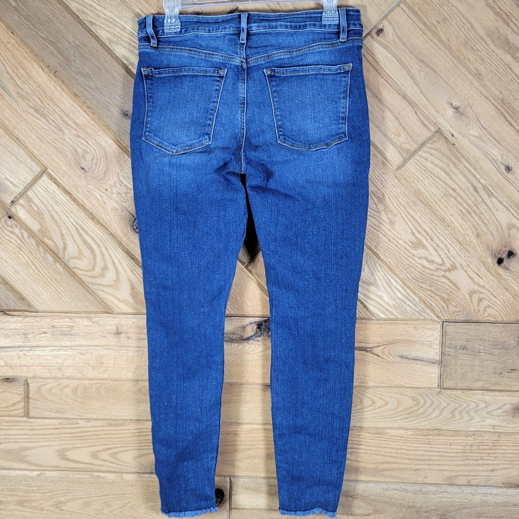 Denime Refuge Jeans Womens Blue Denim Distressed Tear Raw Hem Skinny Size 12 Distressed Jeans Womens Skinny Denim 5-Pocket Style Size 34" / US 12 / IT 48 - 5 Thumbnail