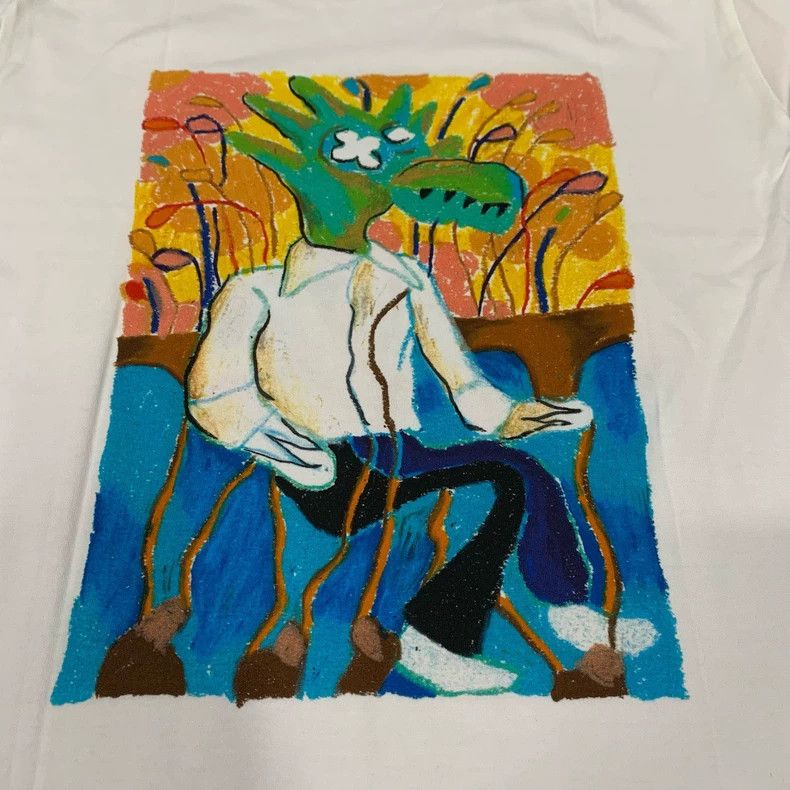 Louis Vuitton LOUIS VUITTON White Graffiti Dragon Man Oil Painting Short Size US M / EU 48-50 / 2 - 9 Thumbnail