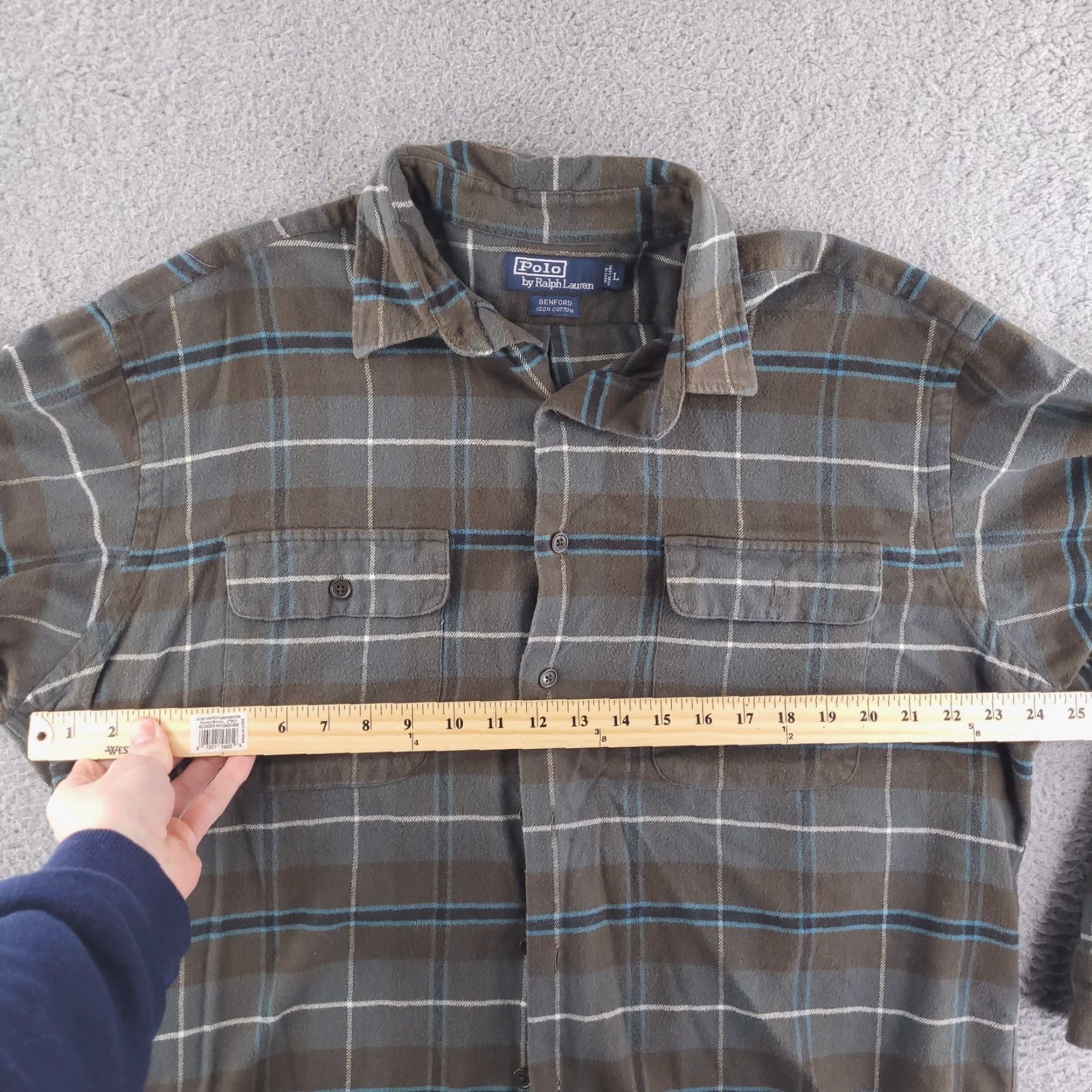 Polo Ralph Lauren VINTAGE Polo Ralph Lauren Shirt Mens Large Brown Flannel Overshirt Size US L / EU 52-54 / 3 - 4 Thumbnail