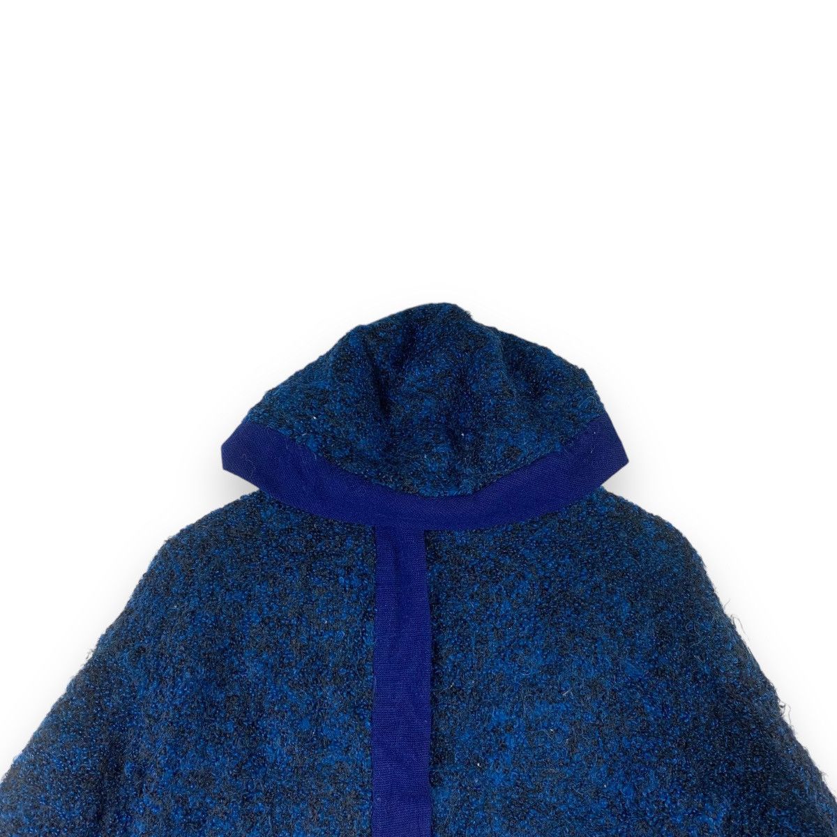 Vintage Vintage BLUE BOUCLE Hooded Jacket Textured Wool Blend Size M / US 6-8 / IT 42-44 - 2 Thumbnail