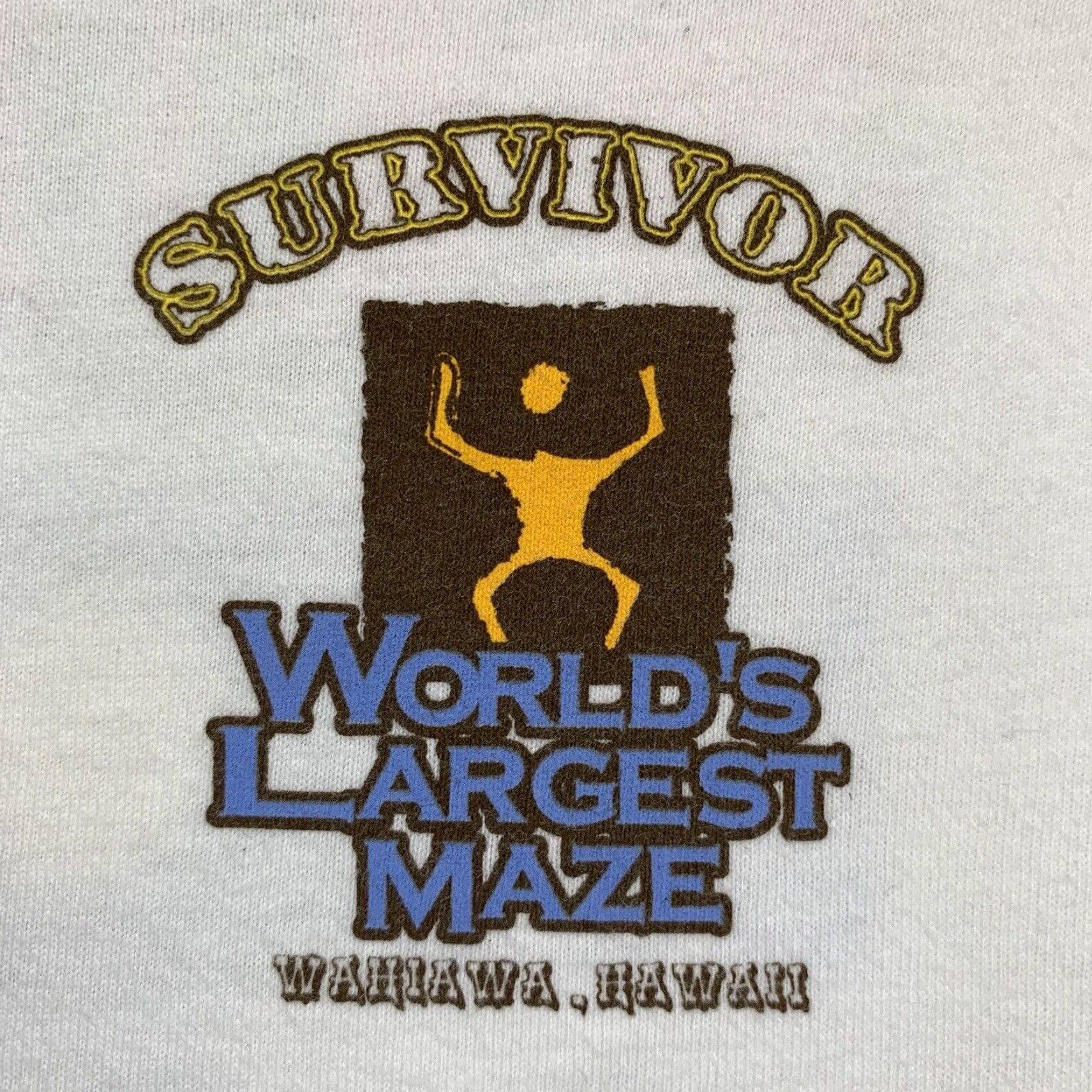 Vintage VINTAGE Survivor T Shirt Men Small Hawaii Wahiawa Maze 90s Y2K Graphic Tee Cotton Size US S / EU 44-46 / 1 - 4 Thumbnail