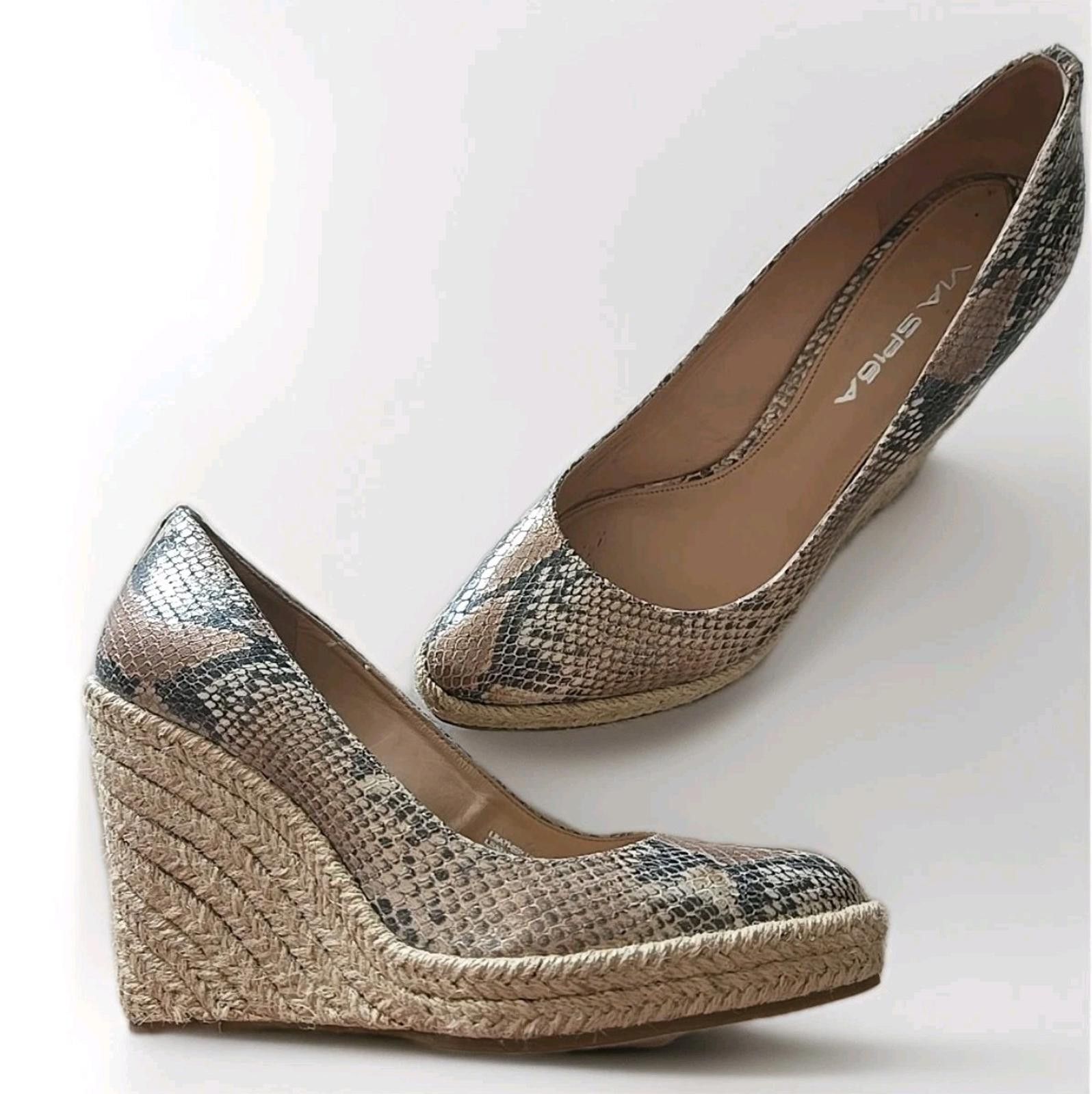 Other Via Spiga Women's Wedge Heels Closed Shoes Snake Leather 8 M Size US 8 / IT 38 - 5 Thumbnail