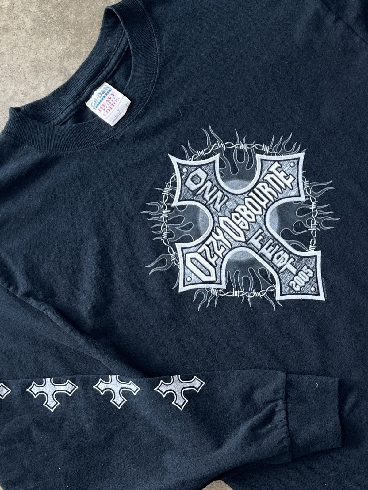 Vintage 2005 Ozzy Osbourne Cross Flame Long Sleeve Medium