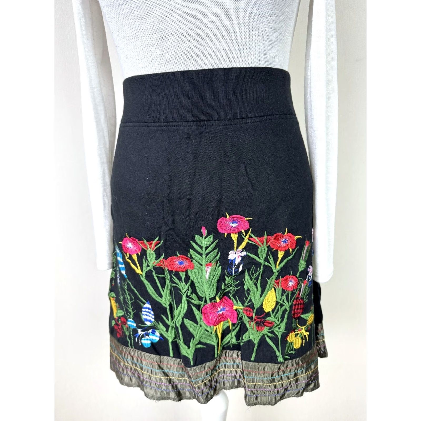 Desigual Desigual Skirt L Womens Knee Length A-Line Black Size 36" / US 14 / IT 50 - 2 Thumbnail