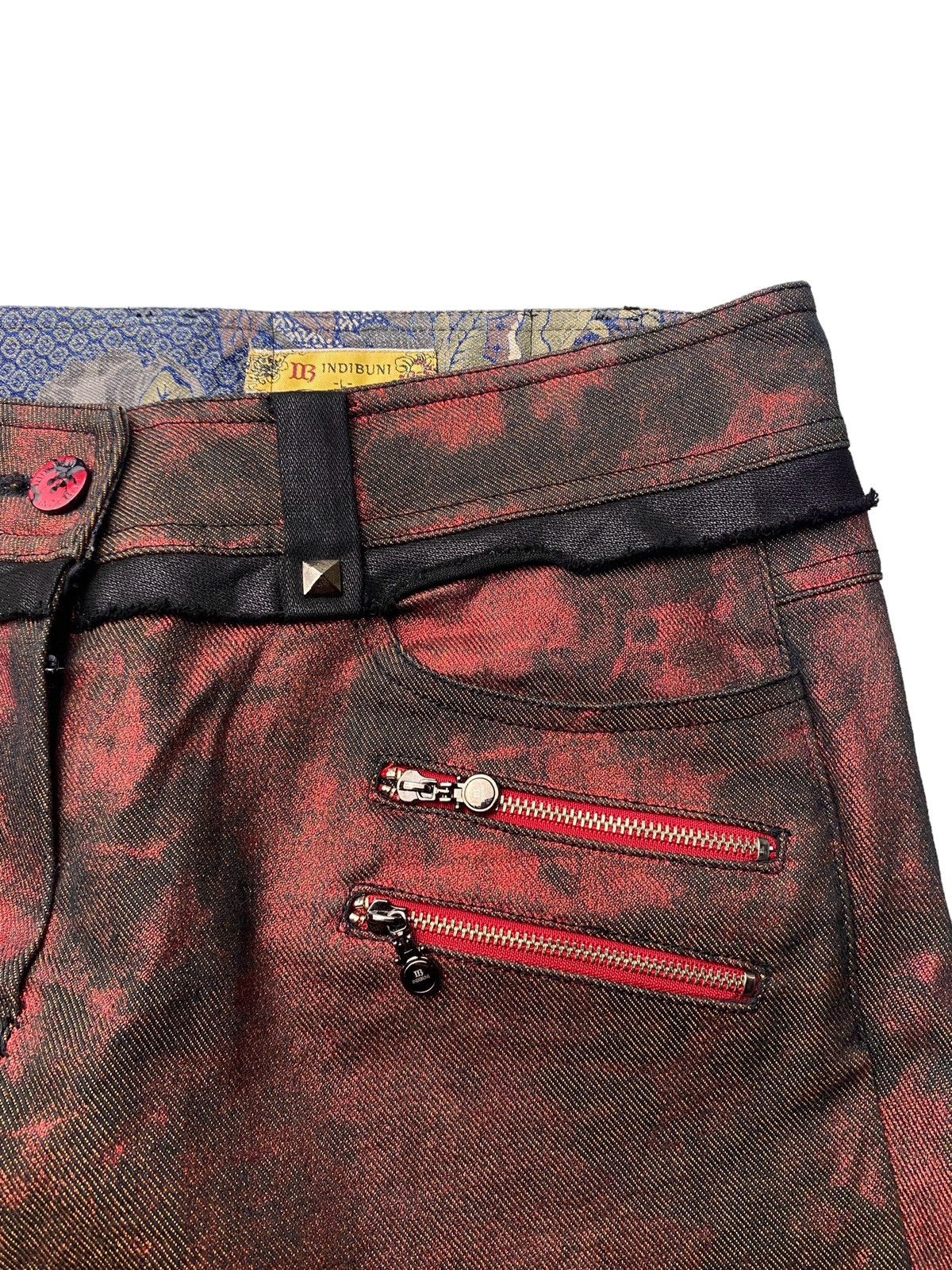 Hysteric Glamour 2000's Indibuni Wax Dyed Maroon Flared Pants Size US 29 - 4 Thumbnail