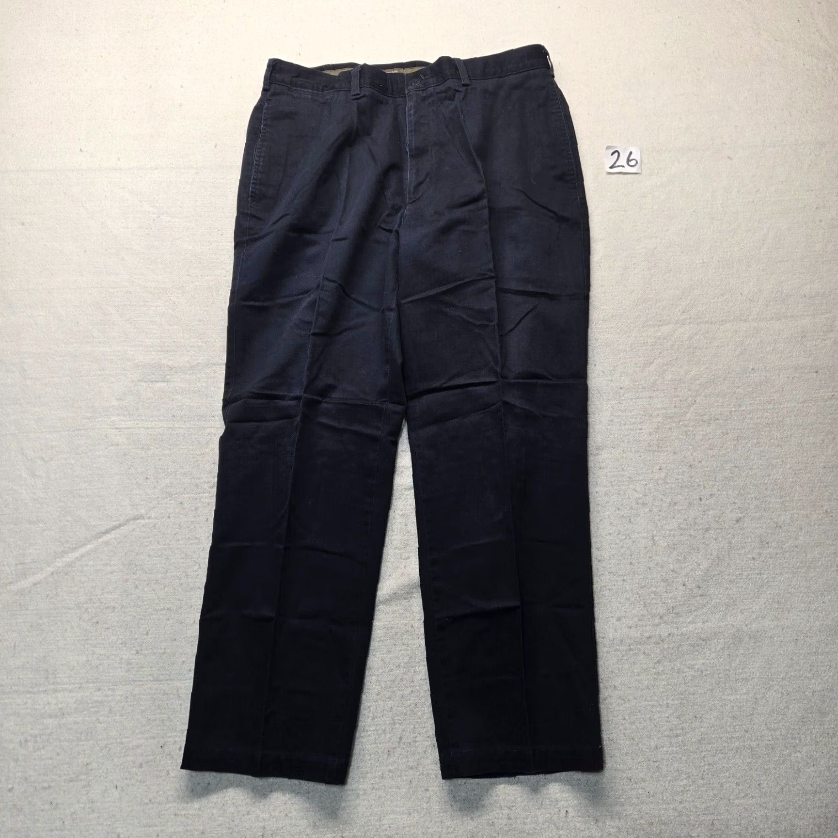 Savane Savane Pants Dress Pants Men 38x30 Navy Blue 100% Cotton Regular Winter Summer Spring Fall Pockets Zipper Front Flat Front Hook & Eye Men Size US 38 / EU 54 - 2 Thumbnail