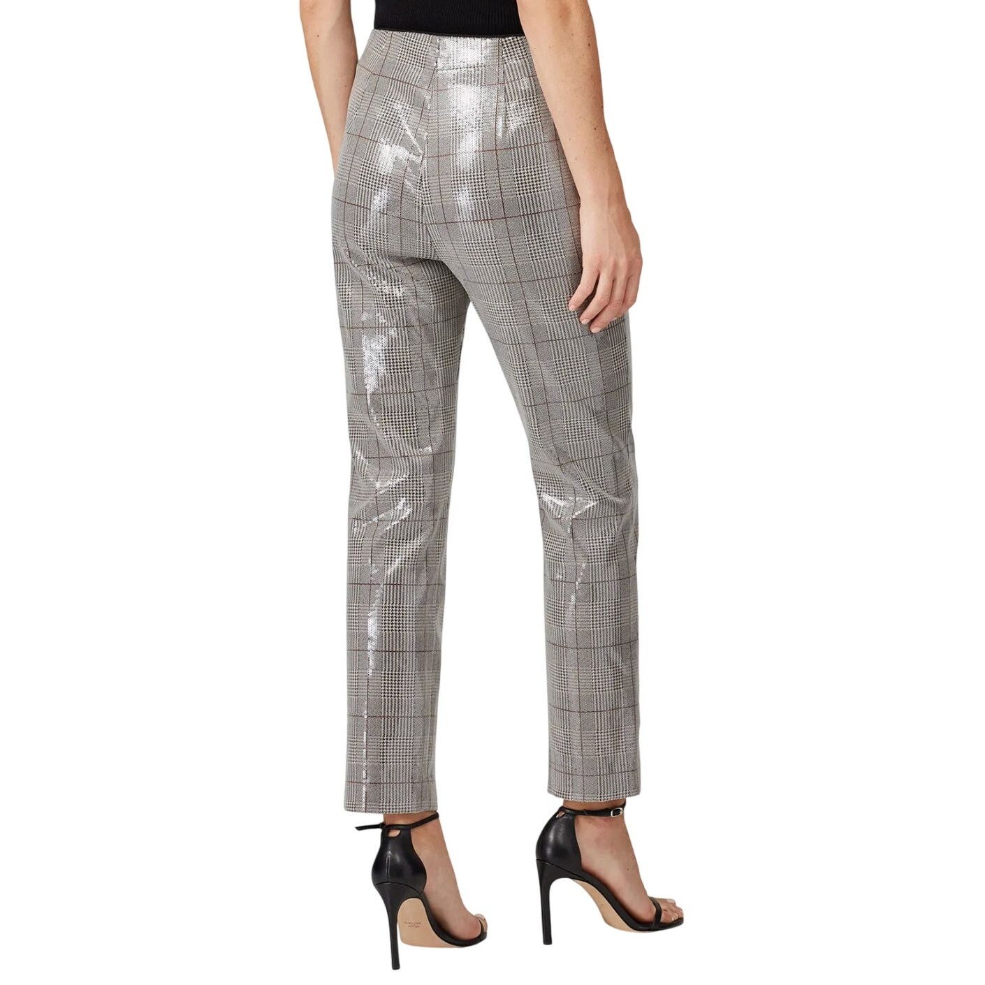 Badgley Mischka Badgley Mischka Sequin Plaid Slim Ankle Pants, Size US 10 Size 32" / US 10 / IT 46 - 3 Thumbnail