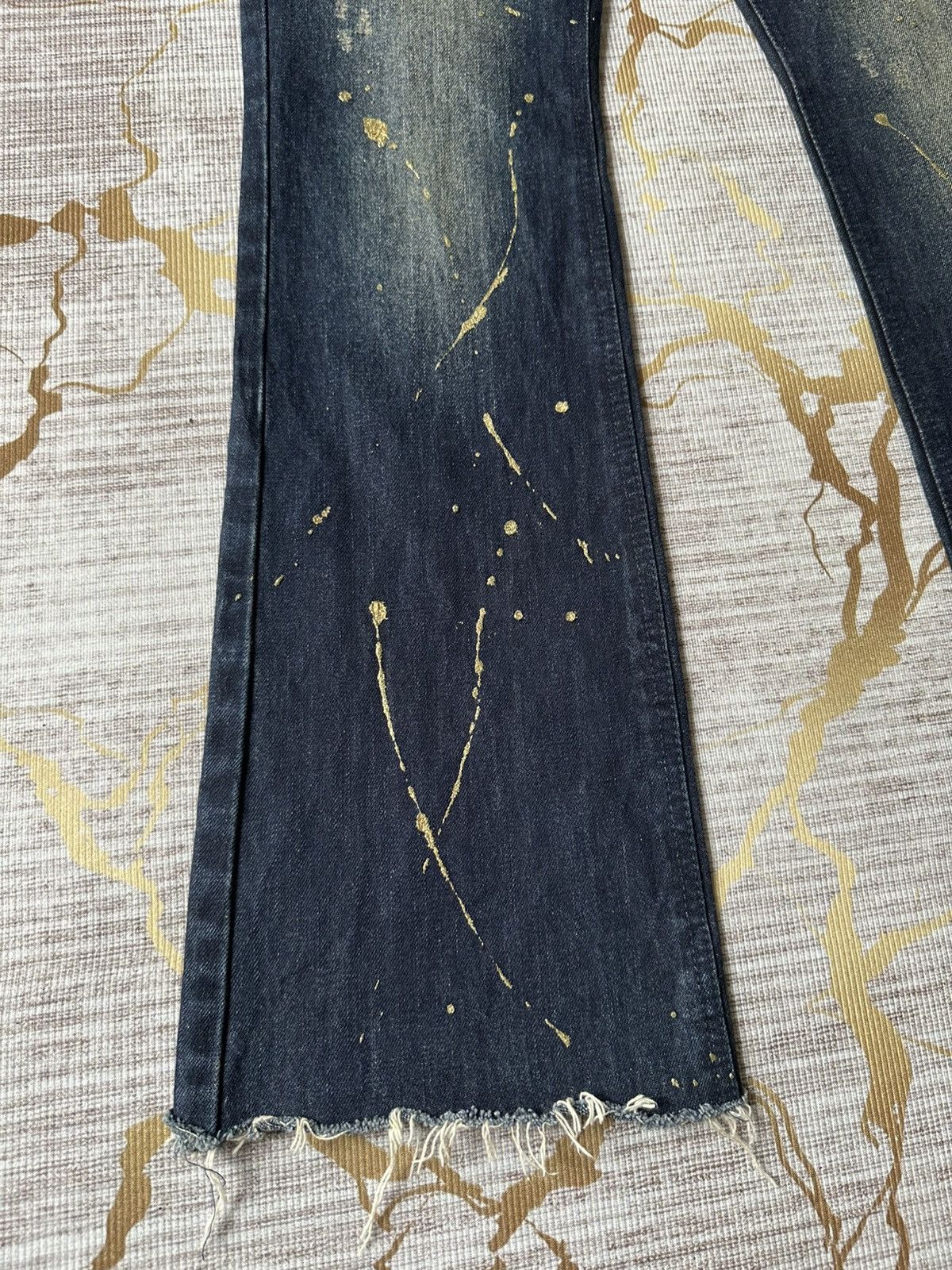 Japanese Brand FLARE Thirteen Japan Claw Marks Lowrise Design Denim Size US 29 - 6 Thumbnail
