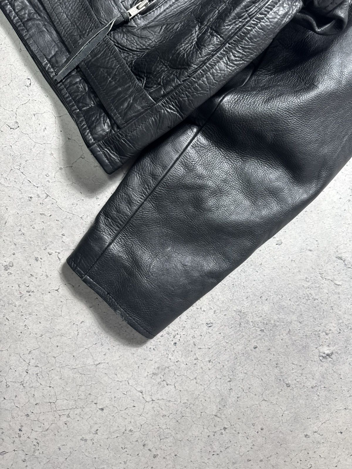 Harley Davidson Harley Davidson Leather Biker Jacket Big Logo Black Rock Size US XL / EU 56 / 4 - 4 Thumbnail