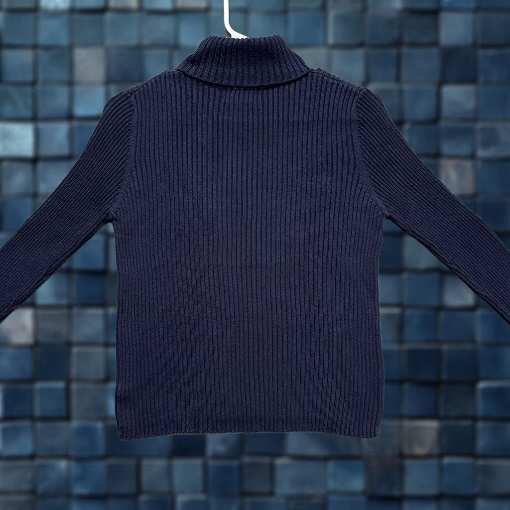 Vintage The Limited Sweater Womens Medium Blue Ribbed Knit Cotton Turtleneck Pullover Size M / US 6-8 / IT 42-44 - 1 Thumbnail