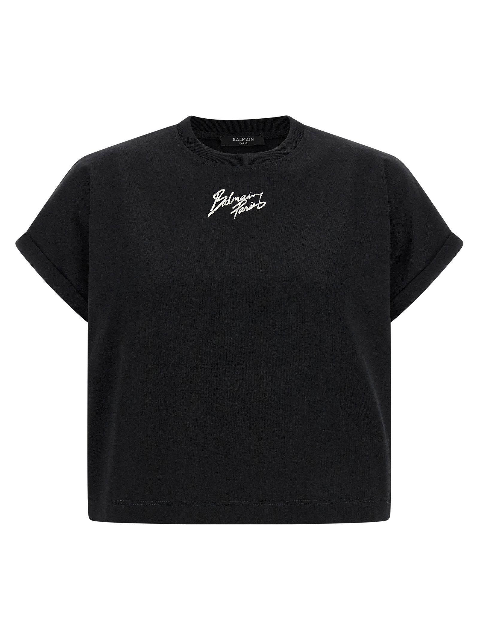 Balmain Cropped T-Shirt Size M / US 6-8 / IT 42-44 - 1 Thumbnail