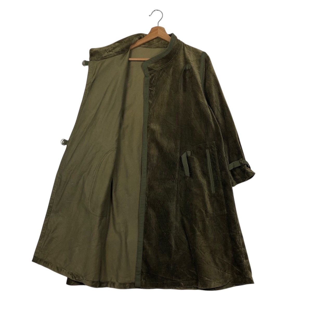 Issey Miyake 📌Vintage Long Jacket Corduroy Rain Pearl Hidden Collar Size US M / EU 48-50 / 2 - 13 Thumbnail