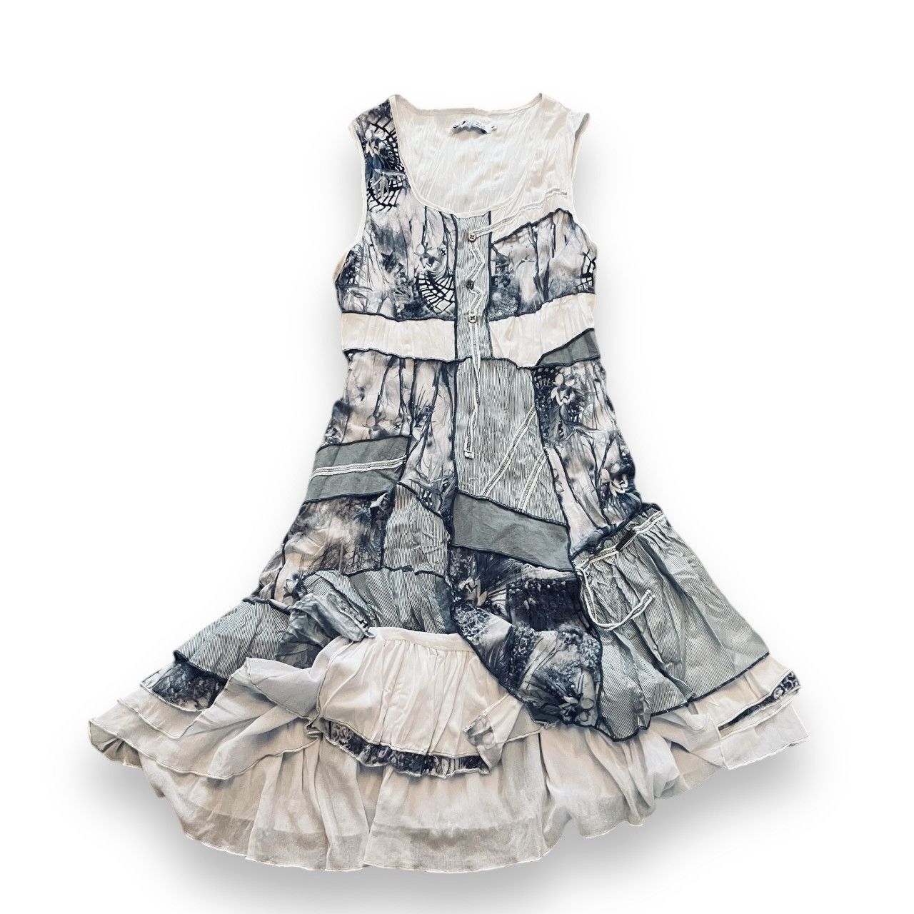 Designer × Vintage Iconic French Vintage Patchwork Mesh Dress Size M / US 6-8 / IT 42-44 - 1 Thumbnail