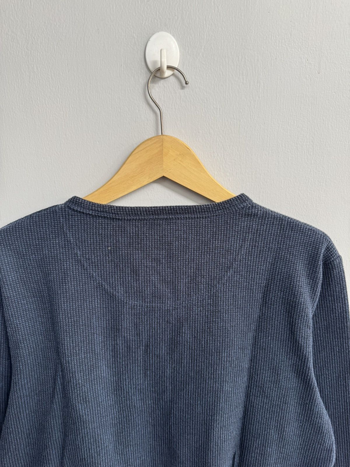 Japanese Brand FREUDE DOUBLE LAYER LONGSLEEVE WAFFLE-KNIT HENLEY SHIRT Size US L / EU 52-54 / 3 - 5 Thumbnail