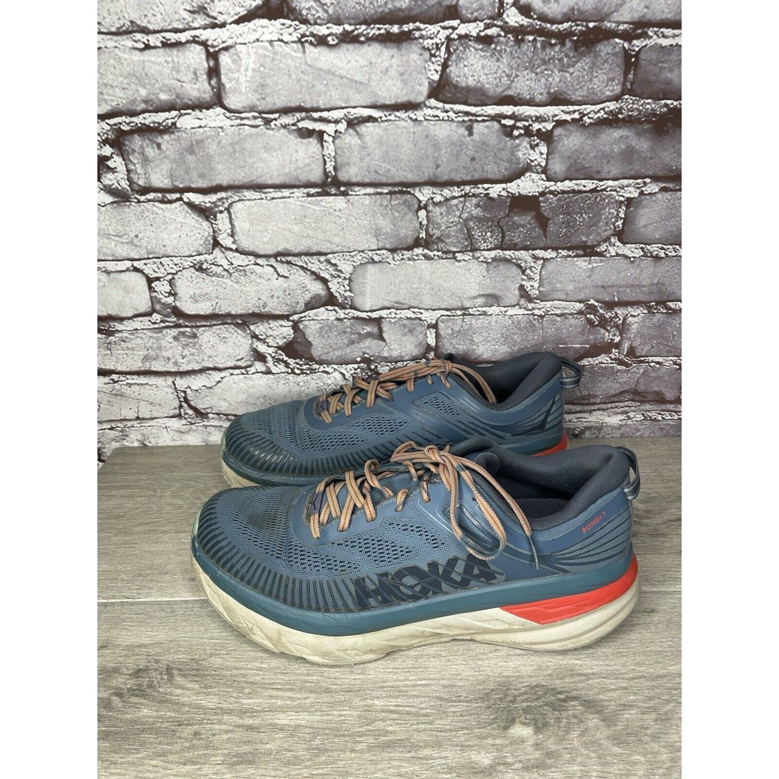 Hoka Hoka One One Bondi 7 110518 RTOS Blue Synthetic Running Shoe Size US 10.5 / EU 43-44 - 20 Thumbnail
