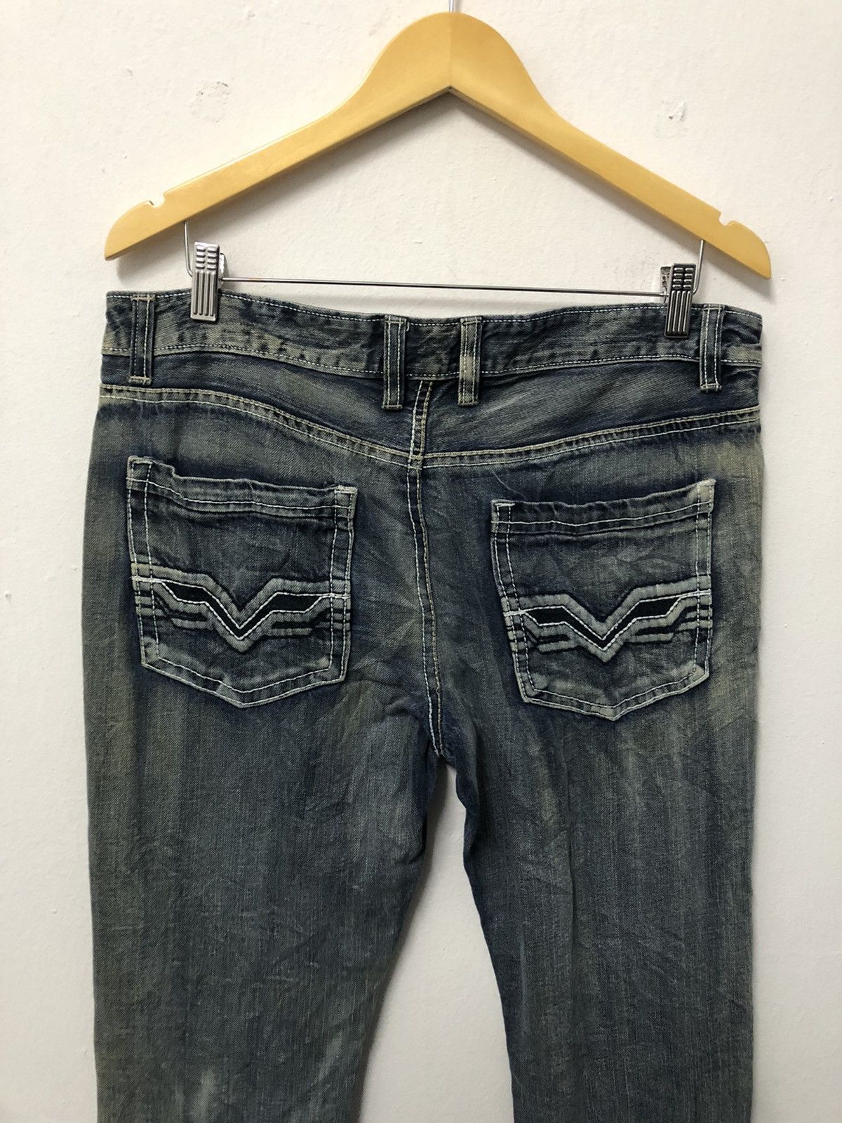 Route 66 Vtg Route 66 Embroidered Pocket Faded Blue Jeans Size US 35 - 7 Thumbnail