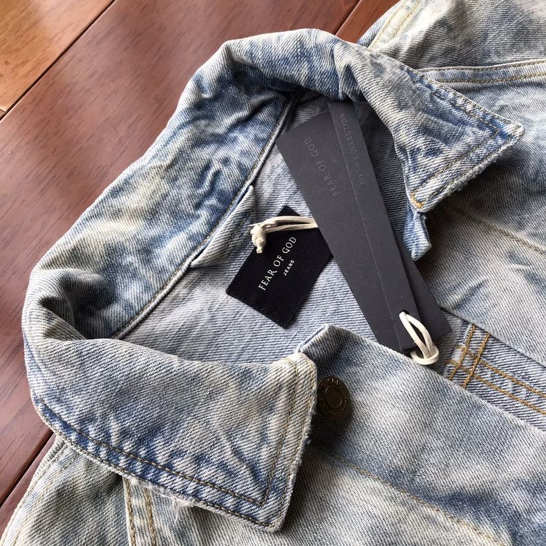 Fear of God Fear of God 5th pull water ripple denim jacket Size US S / EU 44-46 / 1 - 6 Thumbnail