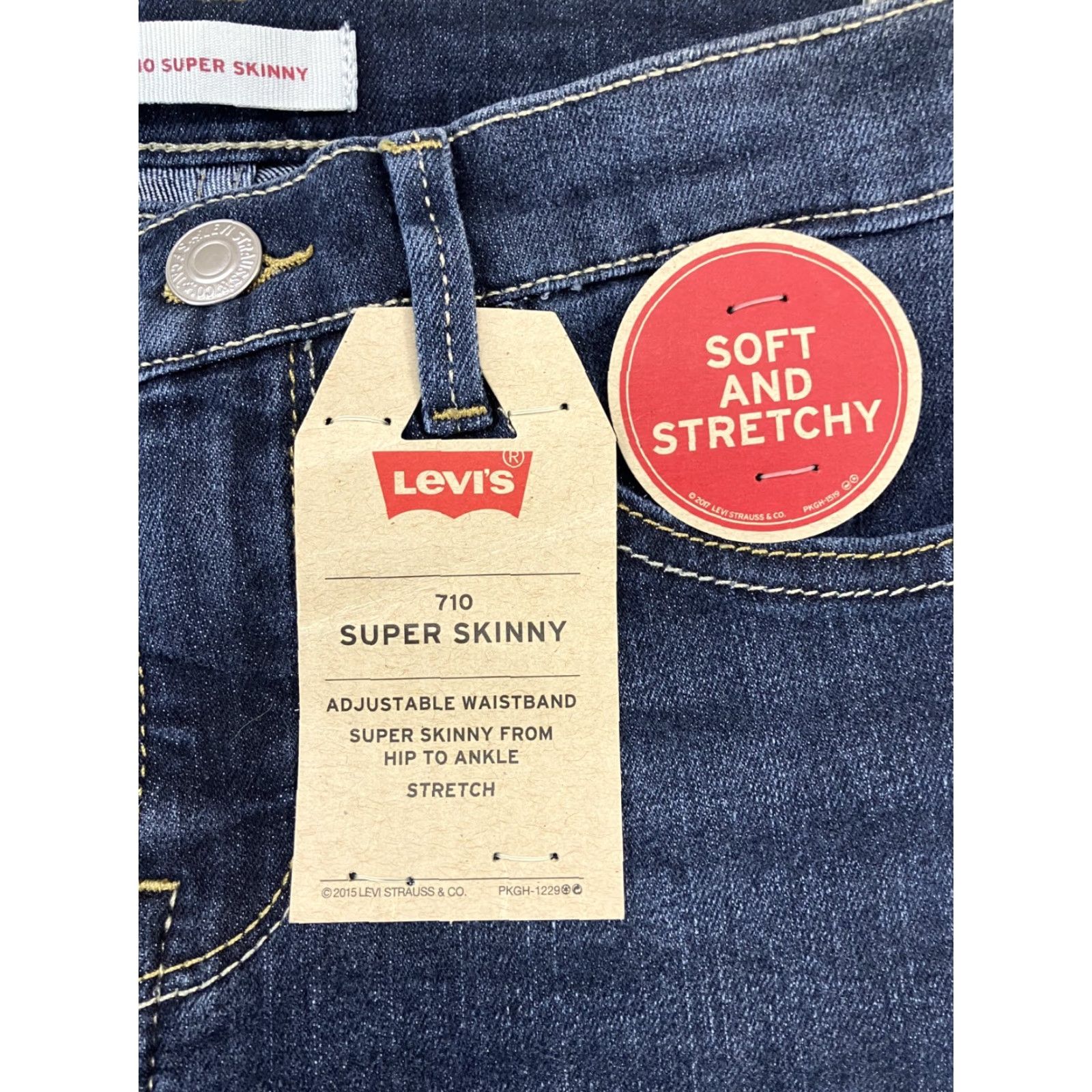 Levi's VINTAGE Levi's 710 Super Skinny Jeans Womens Regular 10 Blue Denim Stretch City 90s Mens? Wait. Size 32" / US 10 / IT 46 - 2 Thumbnail