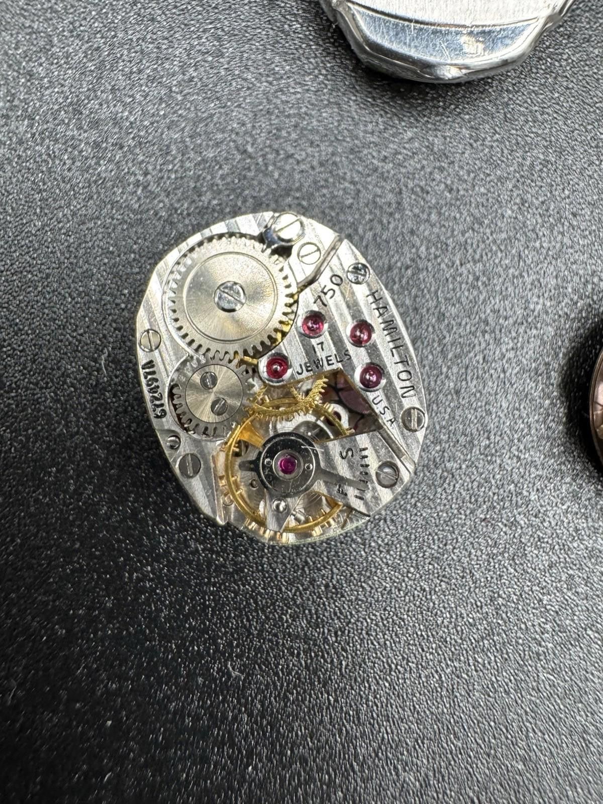 The Unbranded Brand Watch Movements Lot of 4 Hamilton Benrus Riviera Hoga 17J Size ONE SIZE - 7 Thumbnail